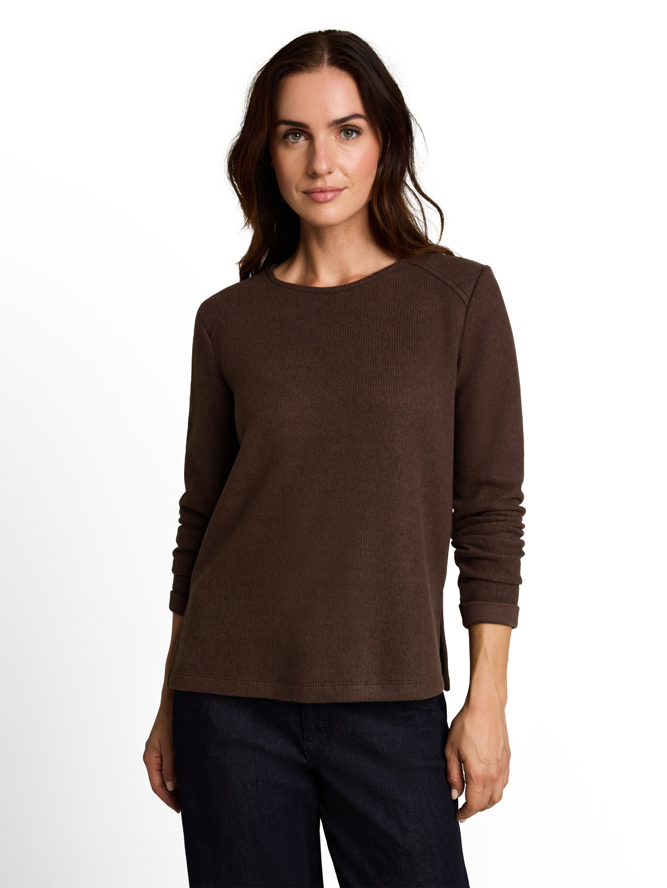 TOM TAILOR Sweater , mit feiner Rippstruktur / Rollkanten / Rundhals
