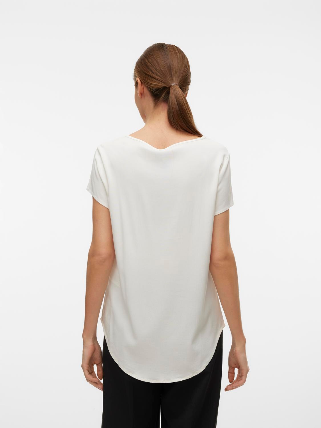 Vero Moda Blusenshirt "VMBELLA SS TOP WVN GA NOOS" Viskosemischung, abgerun günstig online kaufen