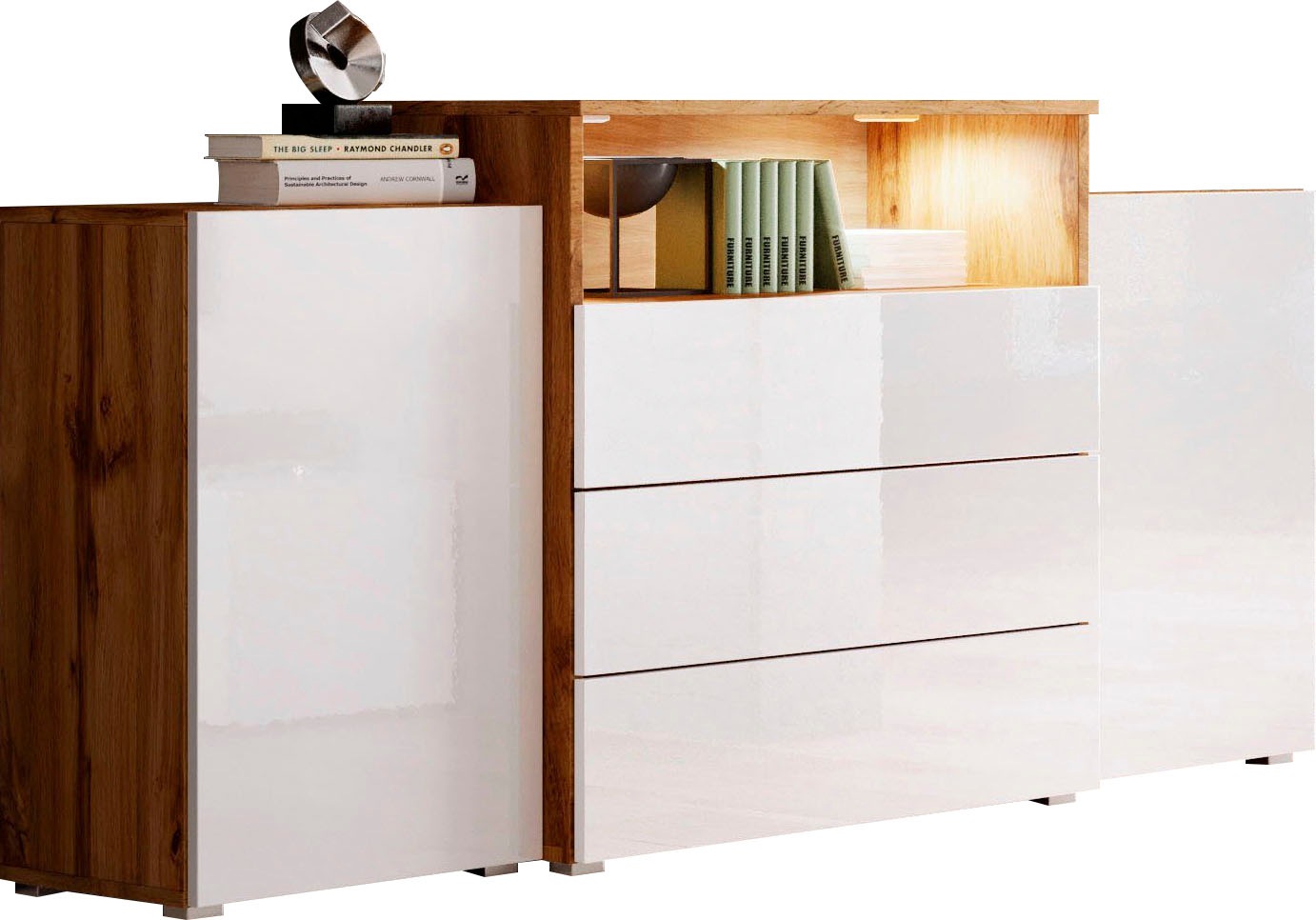 Home affaire Sideboard "URBAN III" Moderne Kommode mit 3 Schubladen und 4 F günstig online kaufen