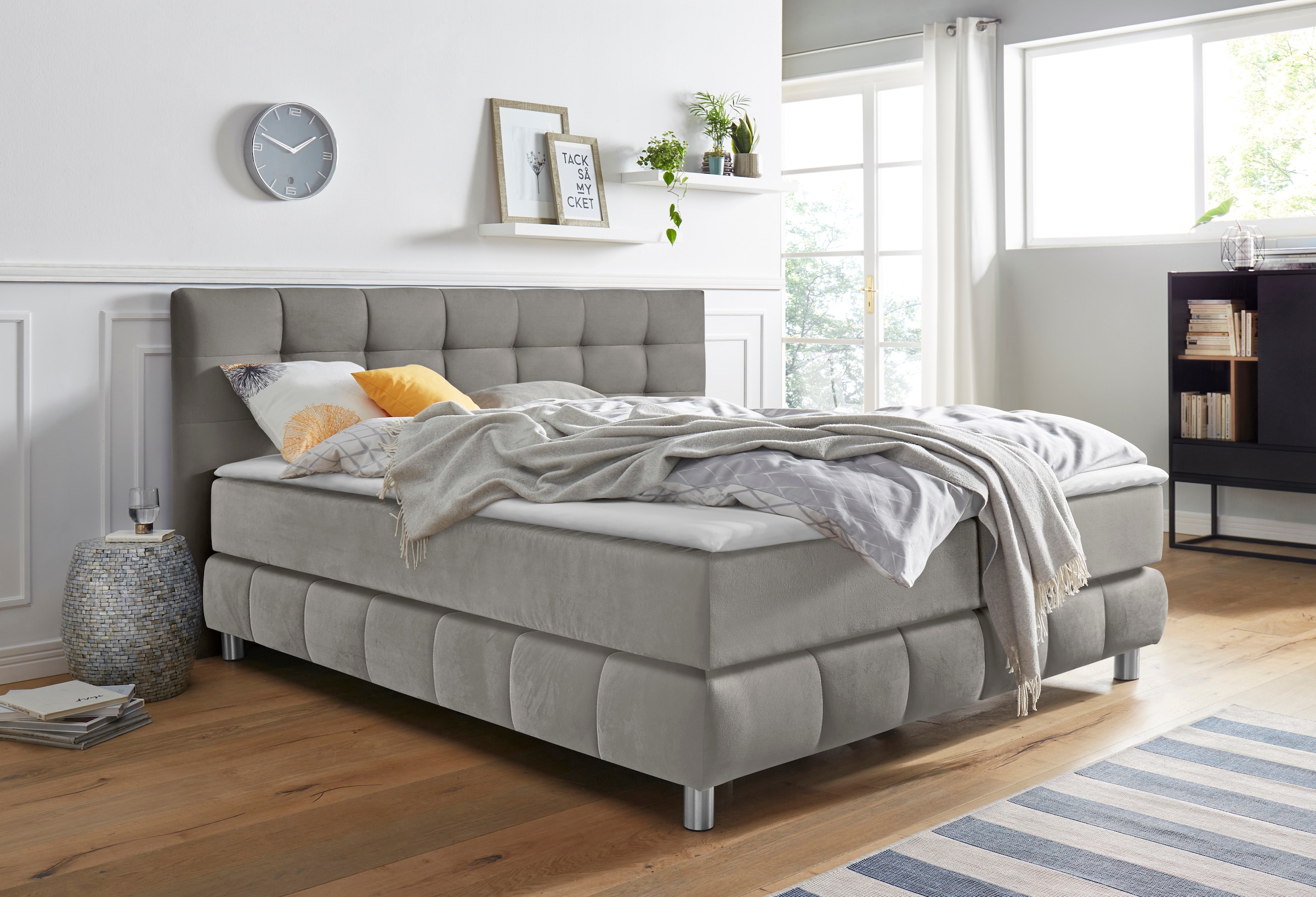 Home affaire Boxspringbett "Salo" incl. Topper, 6 Breiten, 2 Härtegrade, TF günstig online kaufen