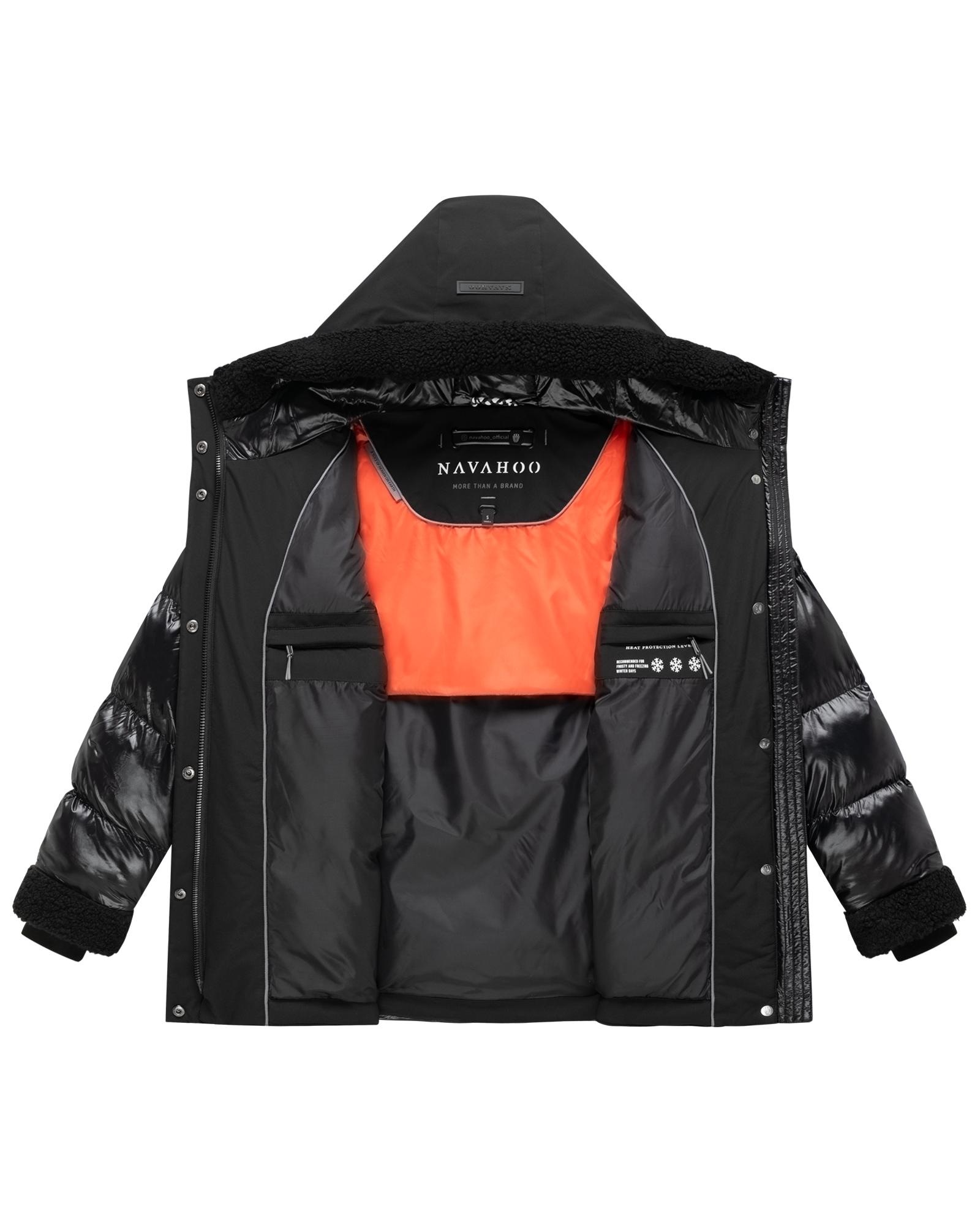 Navahoo Winterjacke »Herzschmelz 14« mit Kapuze Warme Damen Jacke mit Teddy-Kunstfell Details
