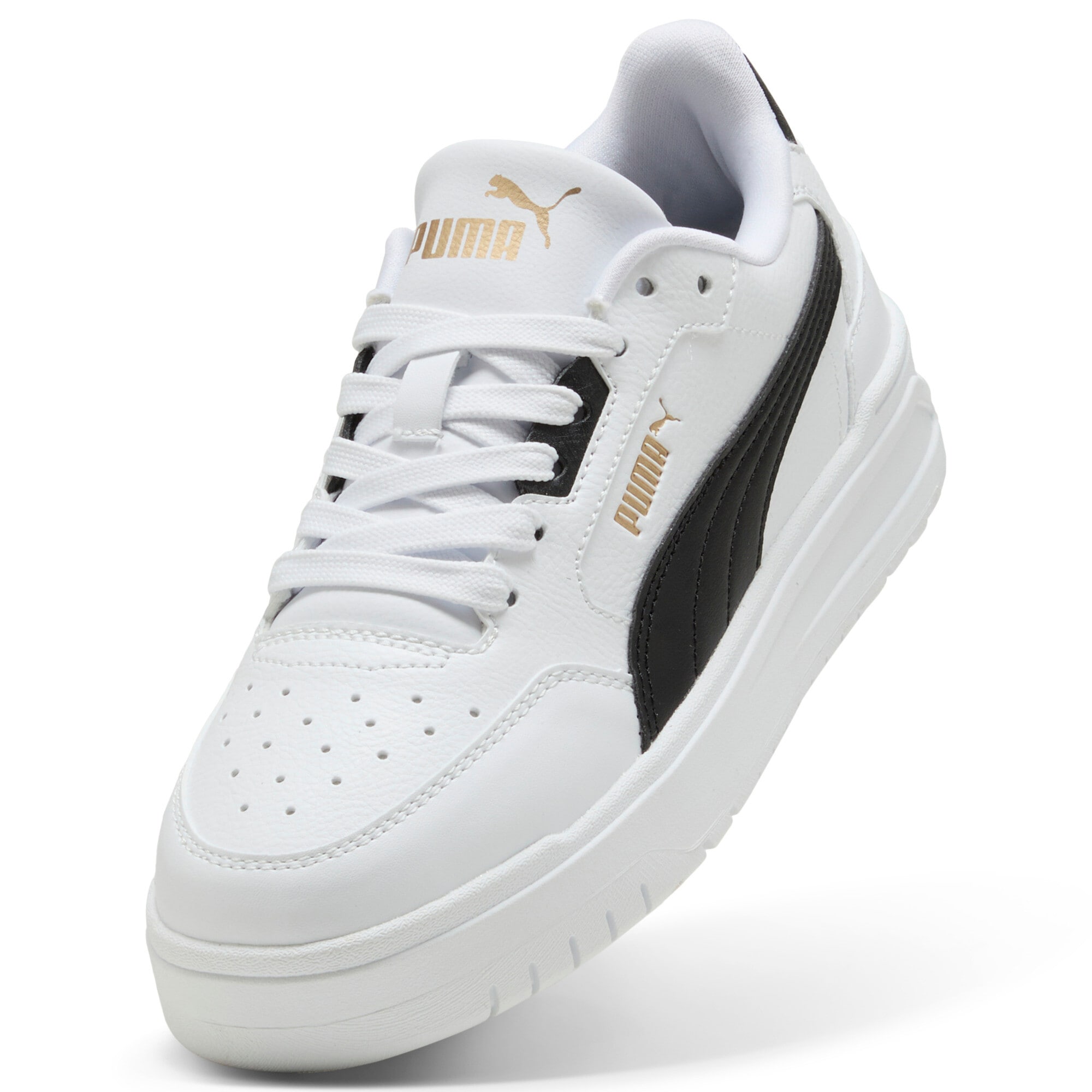 Puma Shuffle Downtown Lo Jr Sneaker White/Black/Gold 38 6