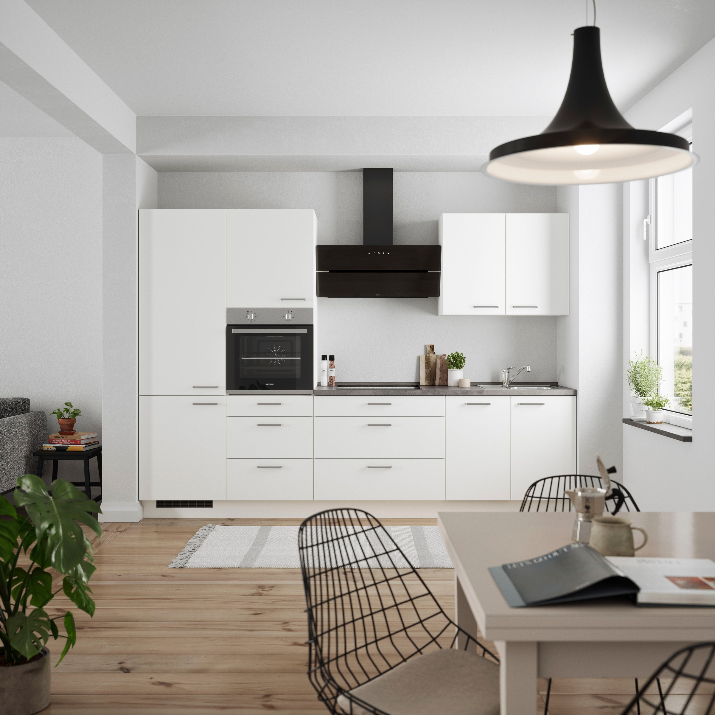 nobilia® Küchenzeile »"Touch II"«, vormontiert, Ausrichtung wählbar, Breite 300 cm, wahlw. mit E-Geräten