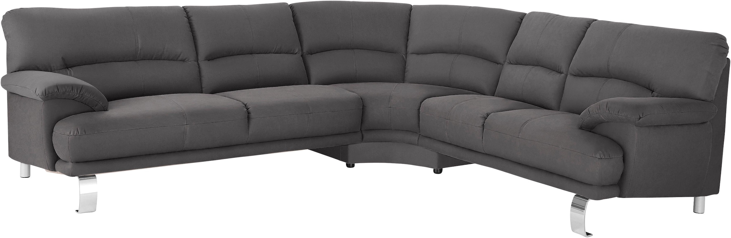 TRENDMANUFAKTUR Ecksofa »Cecilia II, in italienischen Design, bequem, hoher Sitzkomfort, L-Form«, extrabreite Armlehnen für noch mehr Sitzkomfort