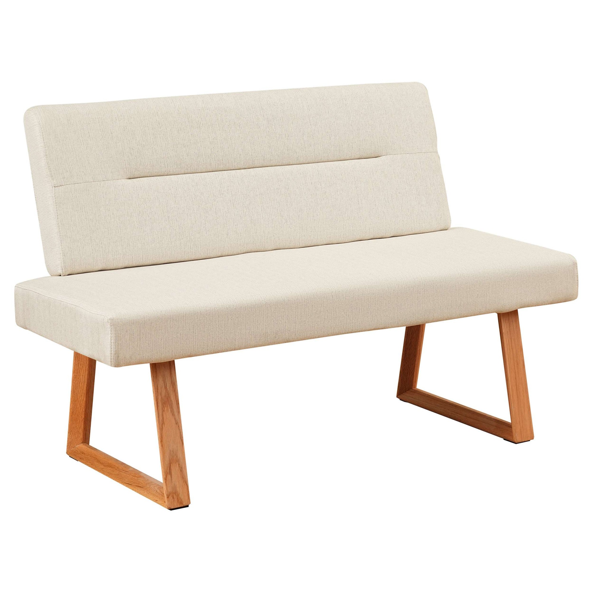 OTTO home Essbank "Mellio" Beine aus massiver Eiche, pflegeleichtem Webstoff Bezug, Breite 140 cm