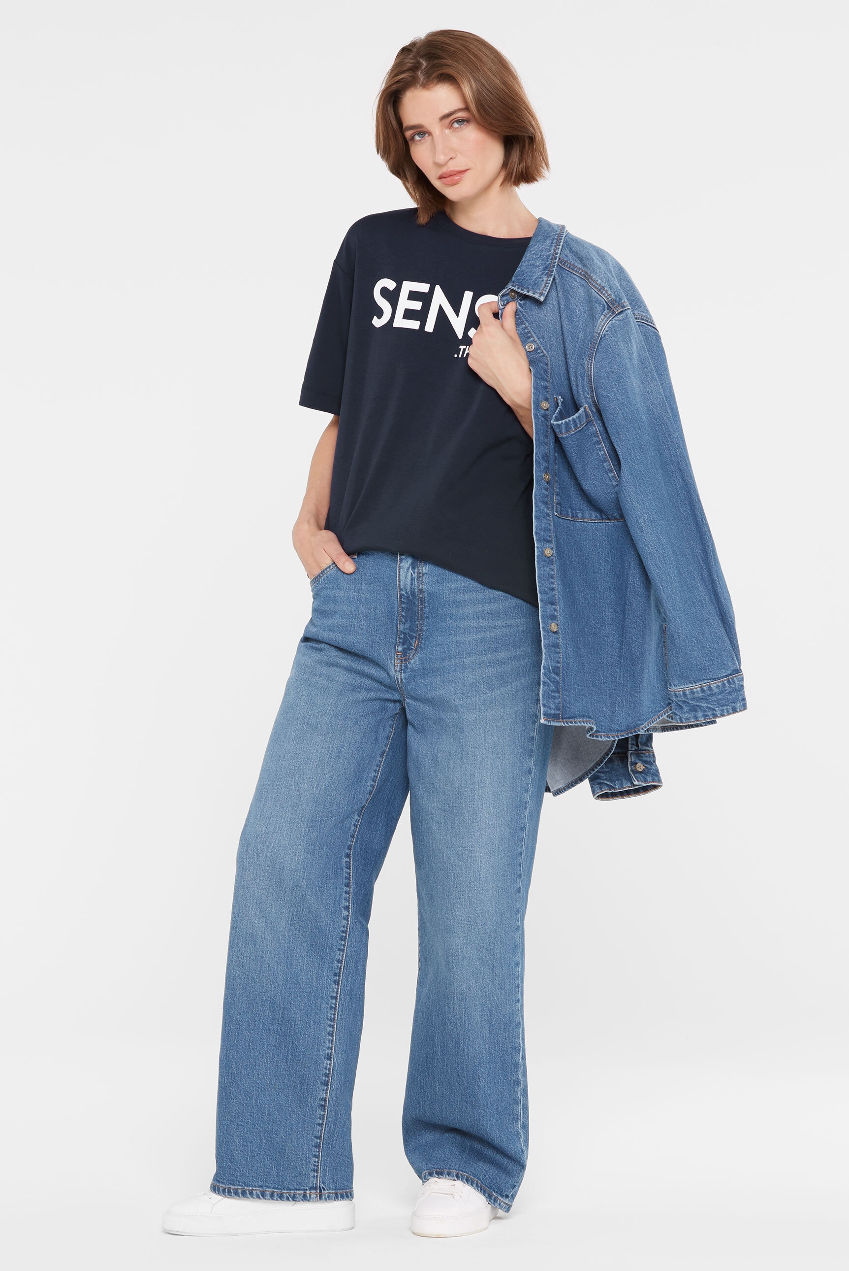 SENSES.THE LABEL Rundhalsshirt, aus Baumwolle