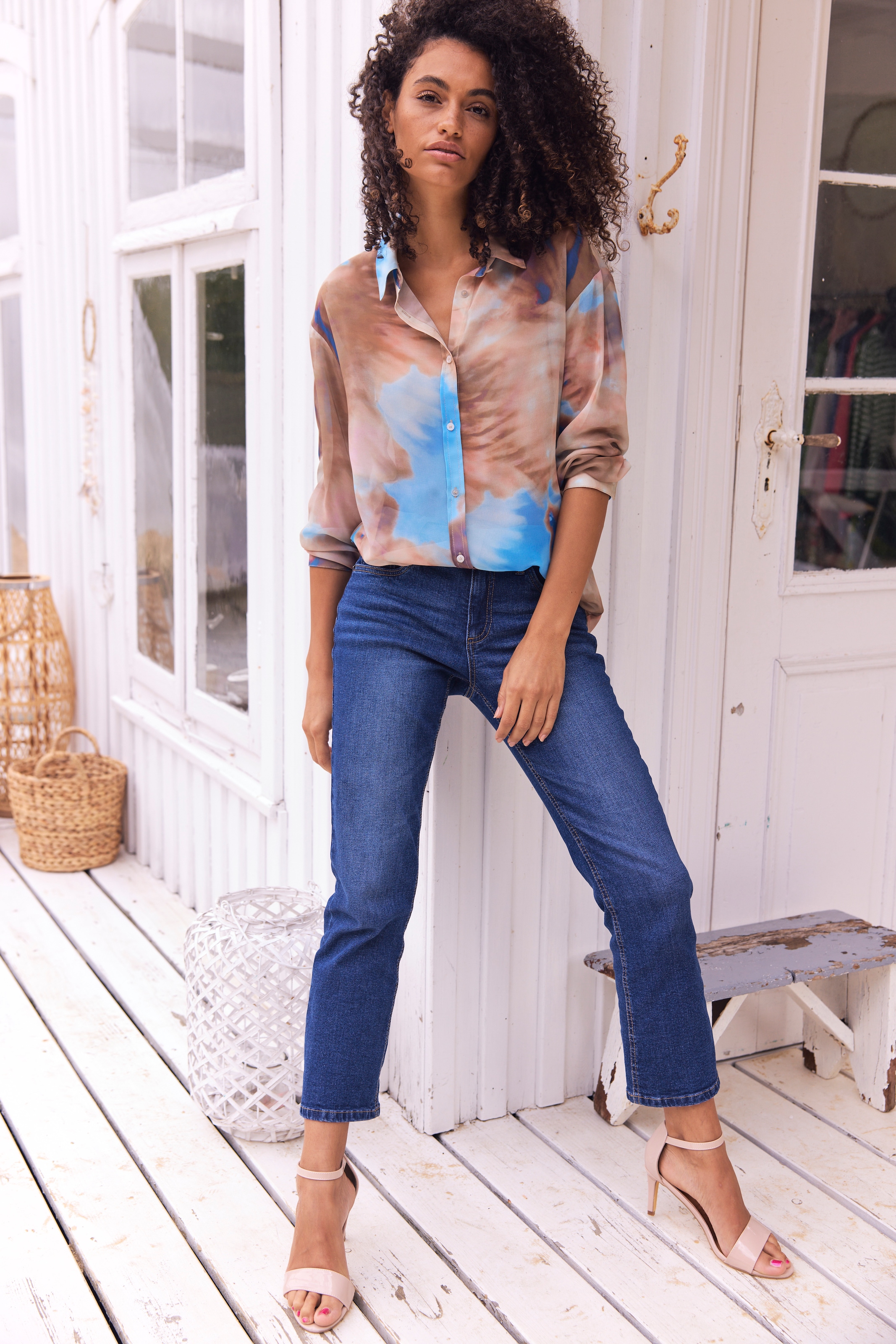 Aniston CASUAL Hemdbluse, mit topmodischem Batik-Druck für kaufen | BAUR