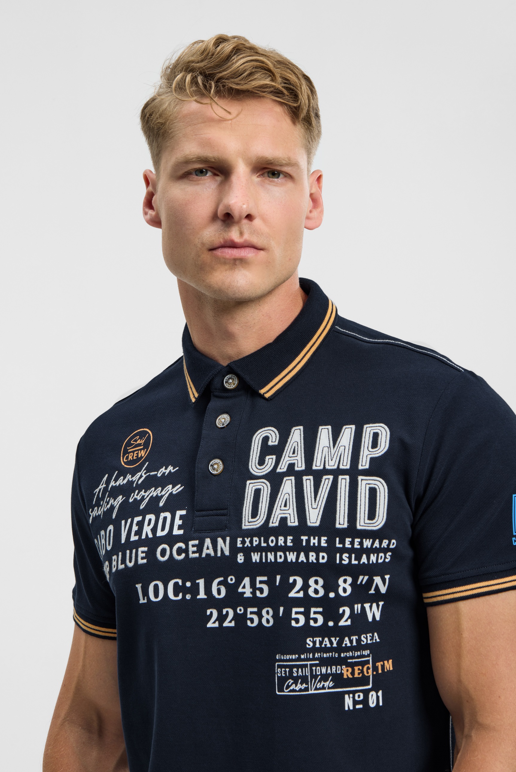 CAMP DAVID Poloshirt mit Seitenschlitze