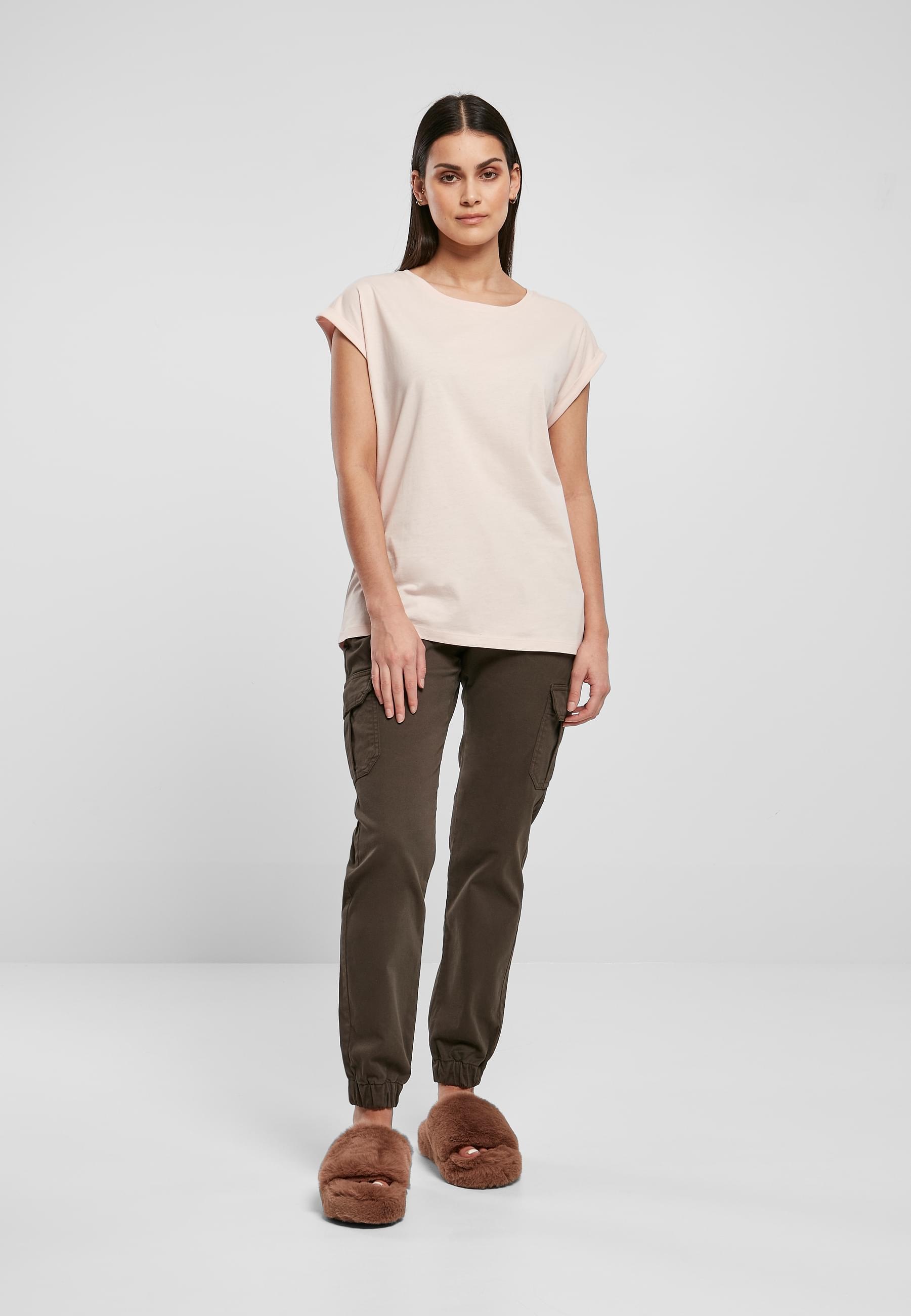 URBAN CLASSICS Kurzarmshirt »Urban Classics Damen Ladies Organic Extended Shoulder Tee«, (1 tlg.)