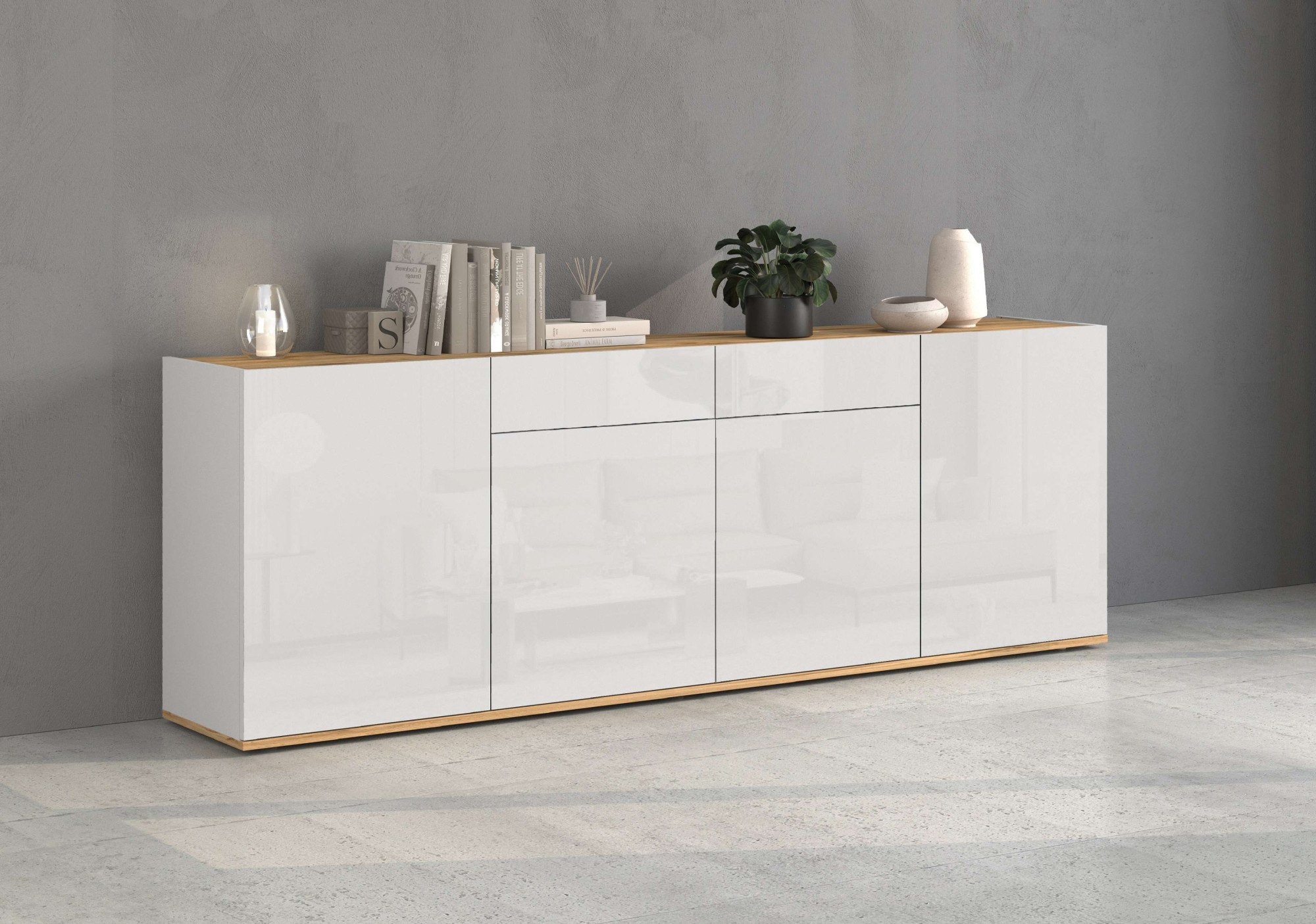 INOSIGN Sideboard "GARDA Sideboard,Kommode, Schrank, Kredenz Grifflos mit P günstig online kaufen