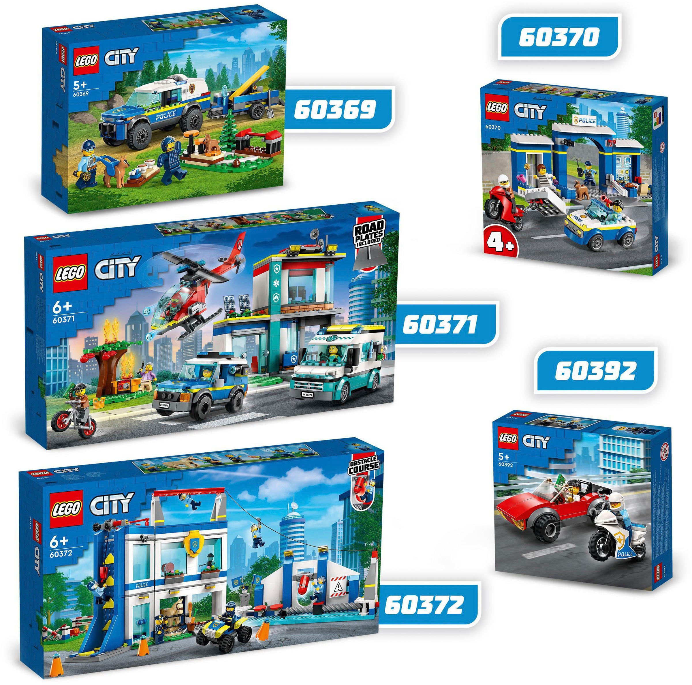 LEGO® Konstruktionsspielsteine »Verfolgungsjagd mit dem Polizeimotorrad (60392), LEGO® City«, (59 St.), Made in Europe