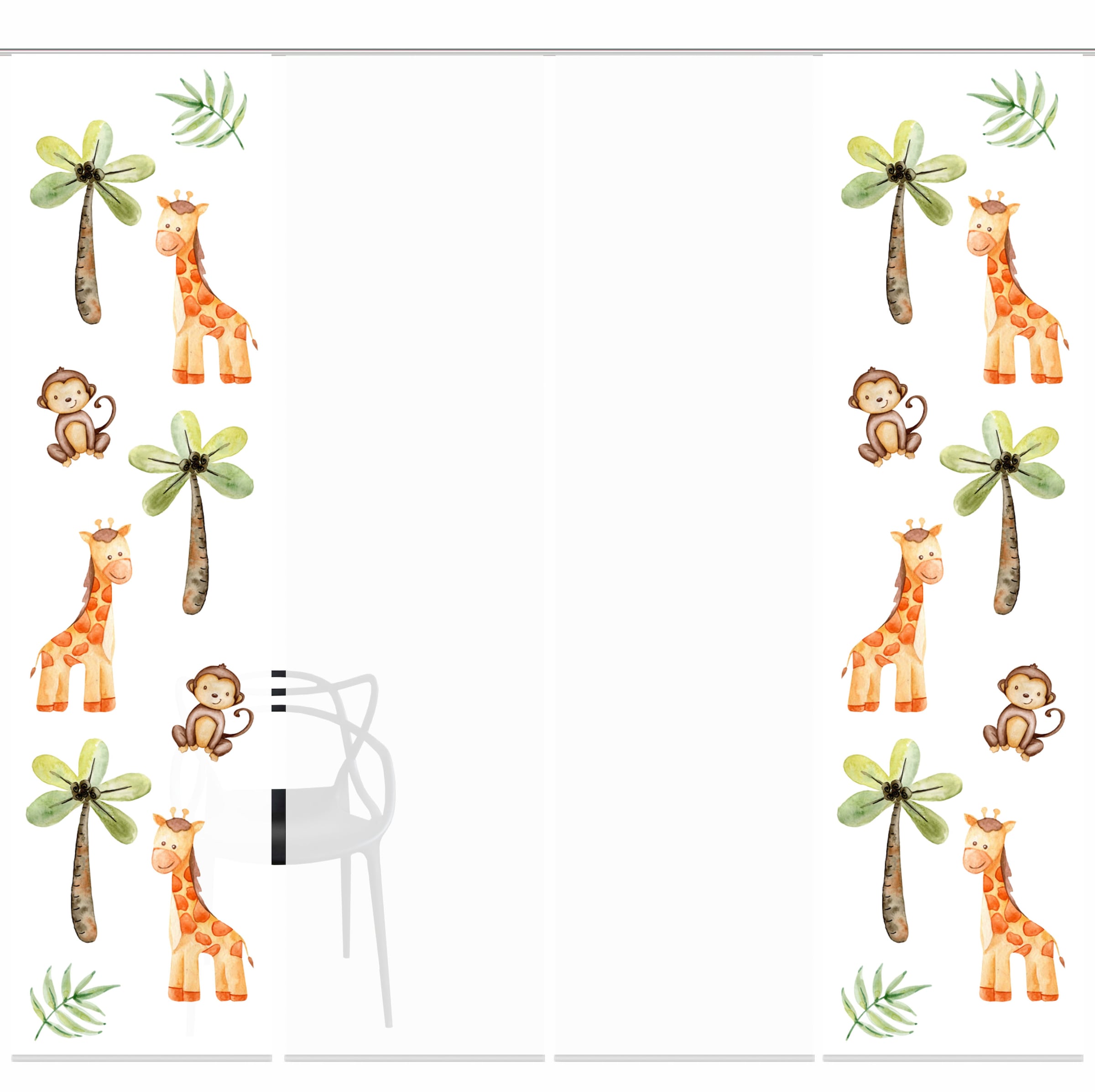 HOME WOHNIDEEN Schiebegardine »GIRABO«, (4 St.), Schiebevorhang Digi 4er Set GIRABO