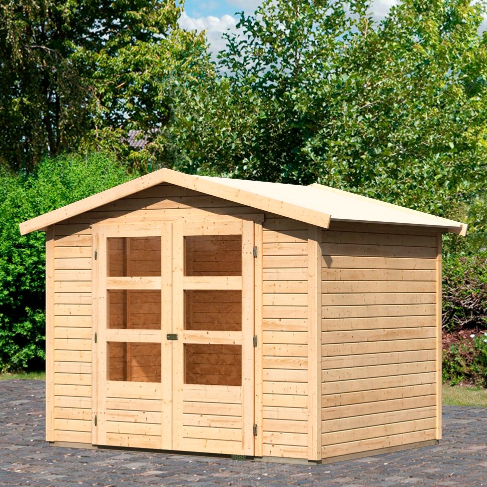 Karibu Gartenhaus "Amberg 3" anthrazit, naturbelassen oder terragrau günstig online kaufen
