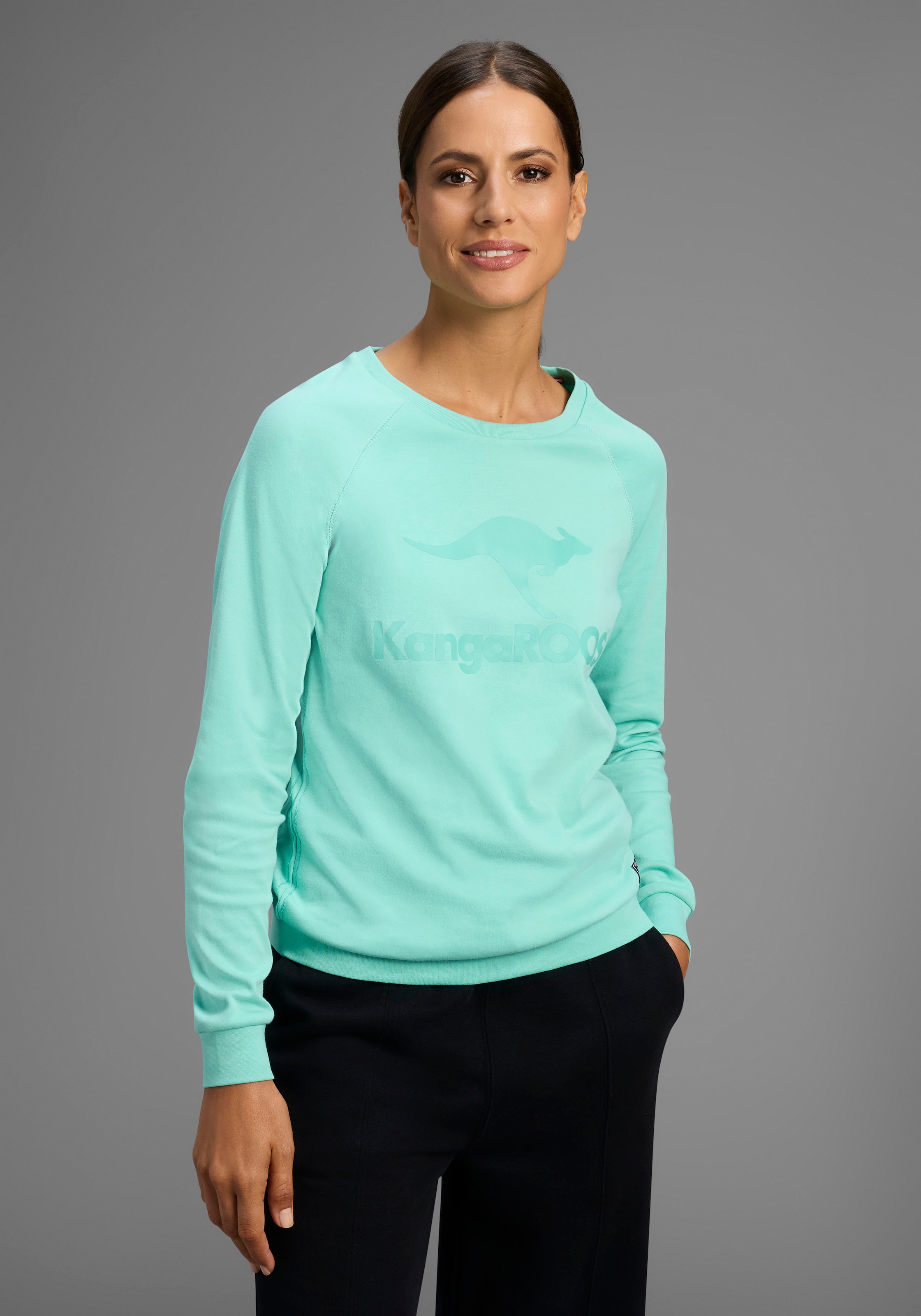 KangaROOS Sweatshirt, Langarm, figurumspielender Schnitt, mit Print, Rundha günstig online kaufen