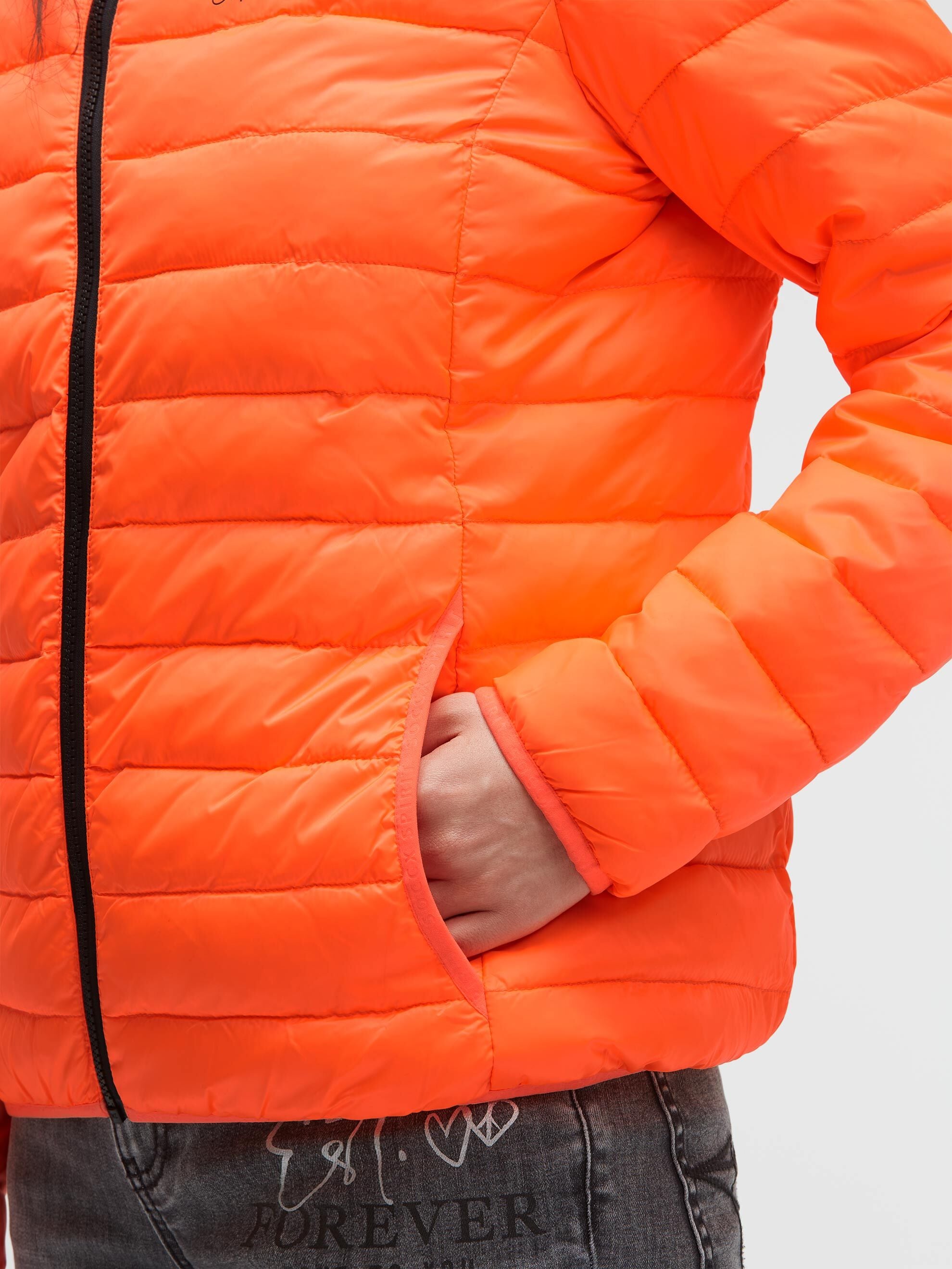 SOCCX Outdoorjacke mit Kapuze mit elastischem Saumabschluss