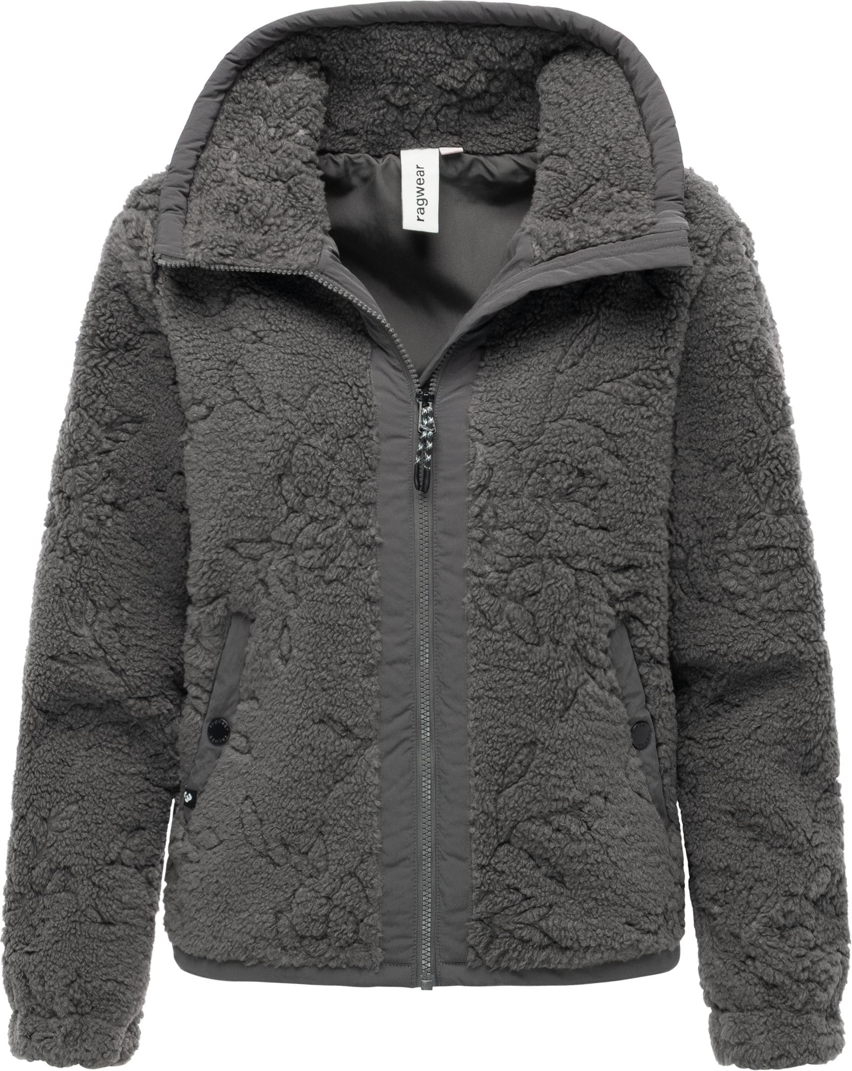 Ragwear Plüschjacke »Nordicka II« ohne Kapuze Sportliche Teddy-Fleecejacke mit verstellbarem Kragen