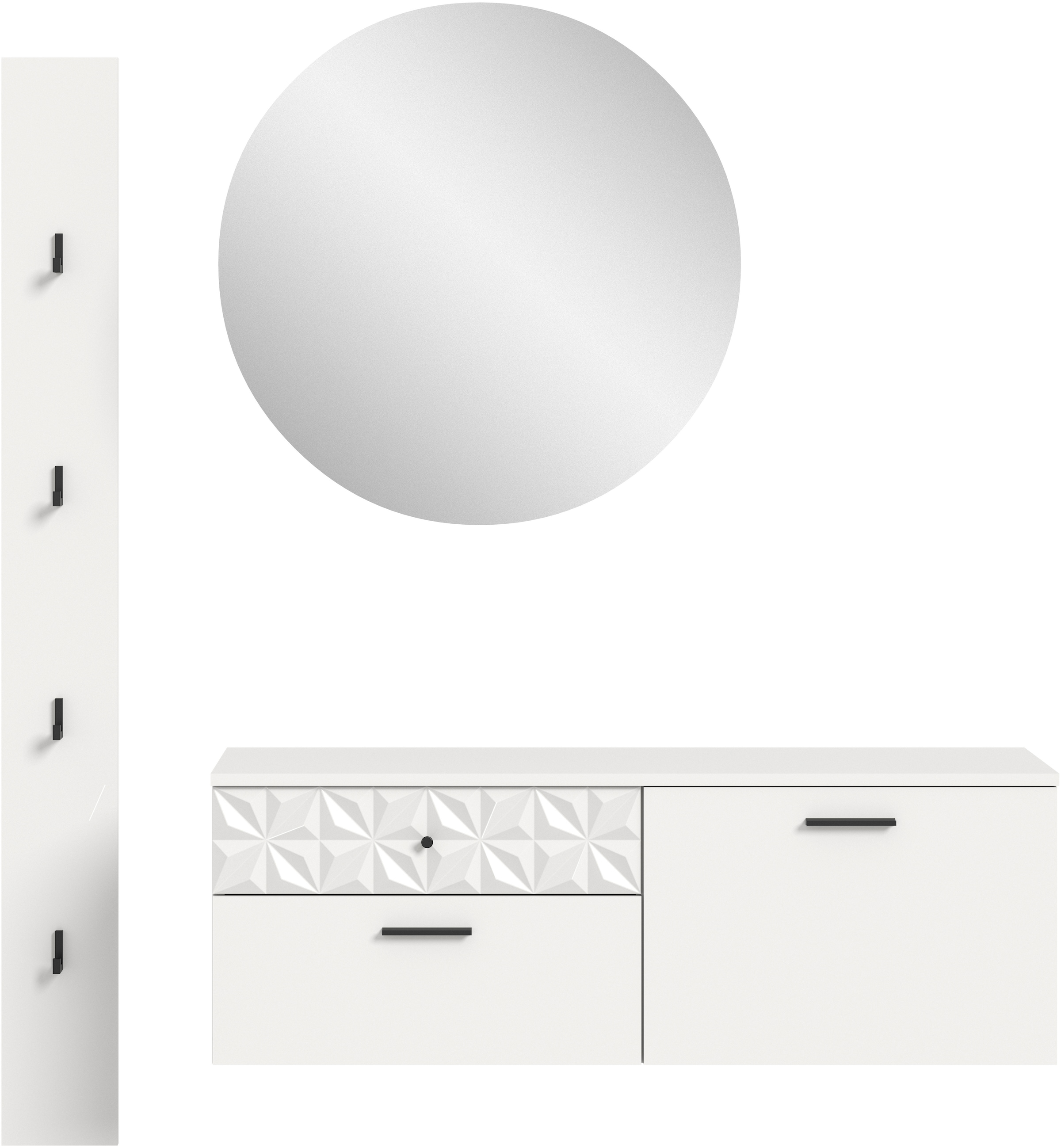 Home affaire Garderoben-Set "VICENZA, 3-tlg., mit foraler Ornamentabsetzung günstig online kaufen