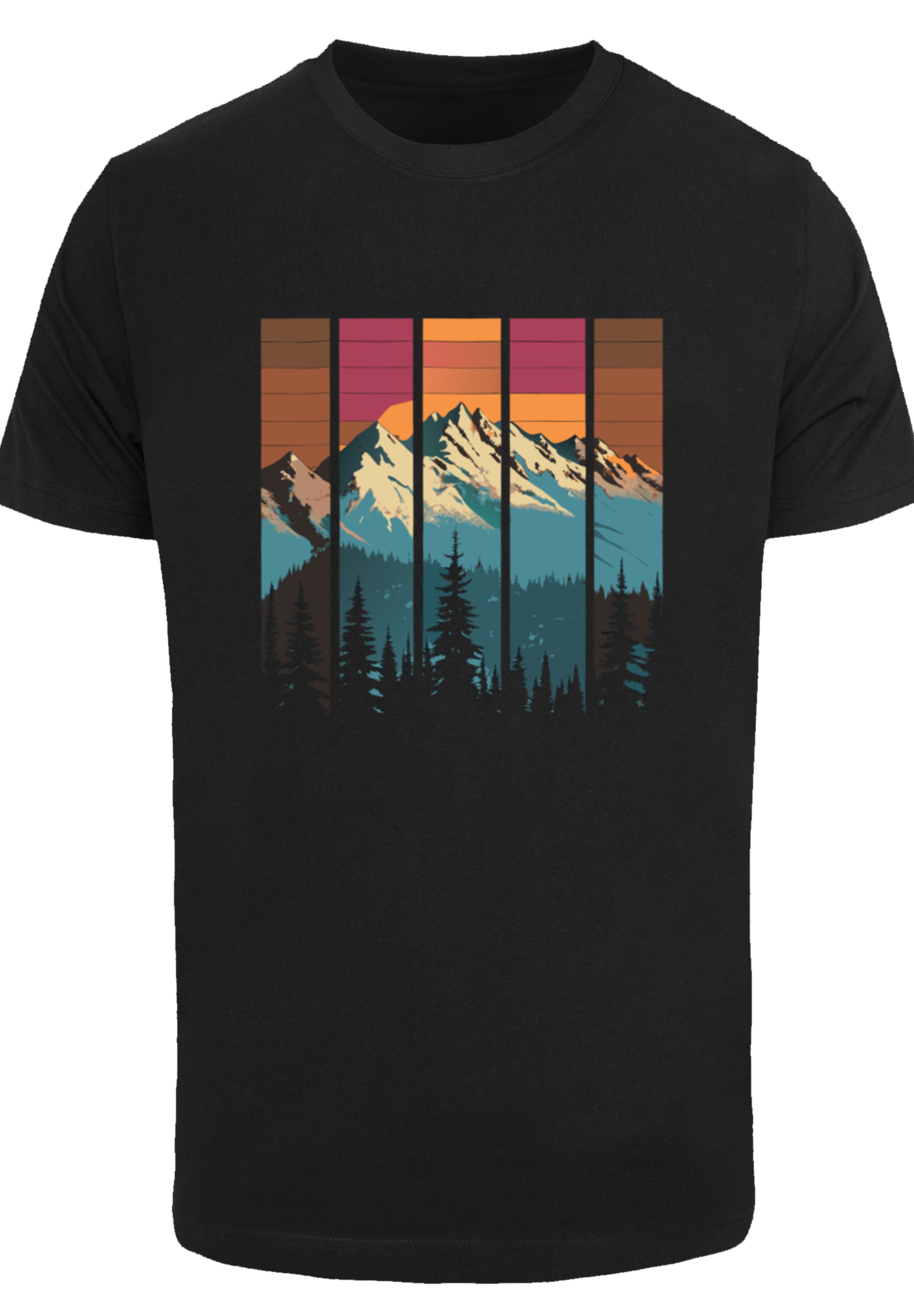 F4NT4STIC T-Shirt »Berg Sonnenuntergang Retro«, Premium Qualität
