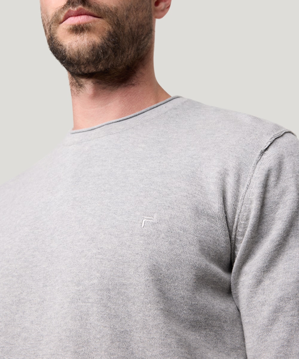 Pioneer Authentic Jeans Rundhalspullover mit Rollkante