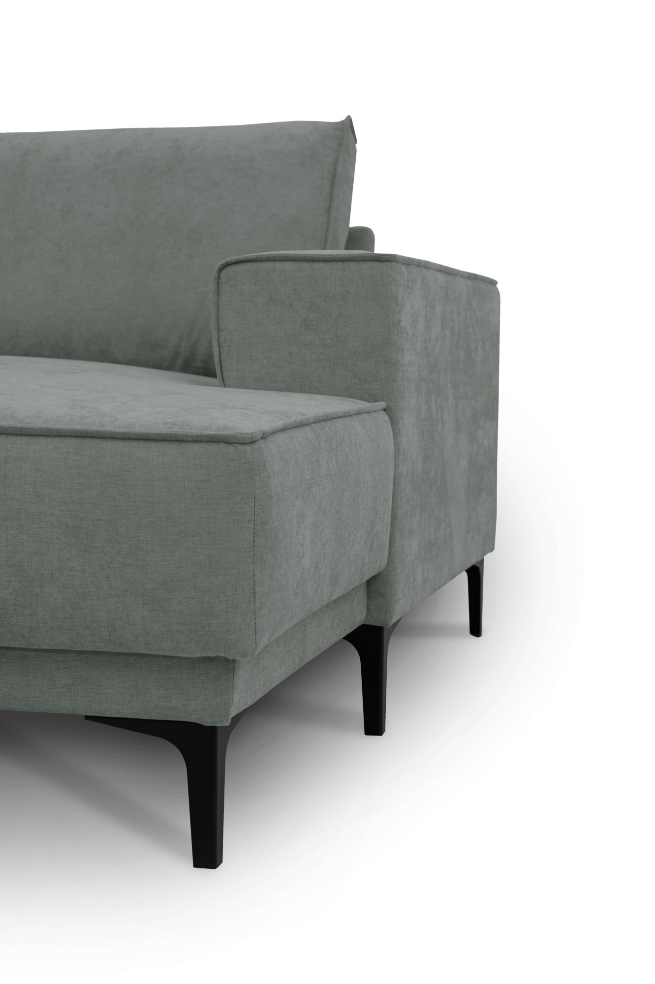 Places of Style Wohnlandschaft »XXL Sofa Oland, Struktur, Flachgewebe, Luxus-Microfaser, Boucle«, U-Form, 345 cm, Wellenunterfederung, Skandi-Design, Metallfüße