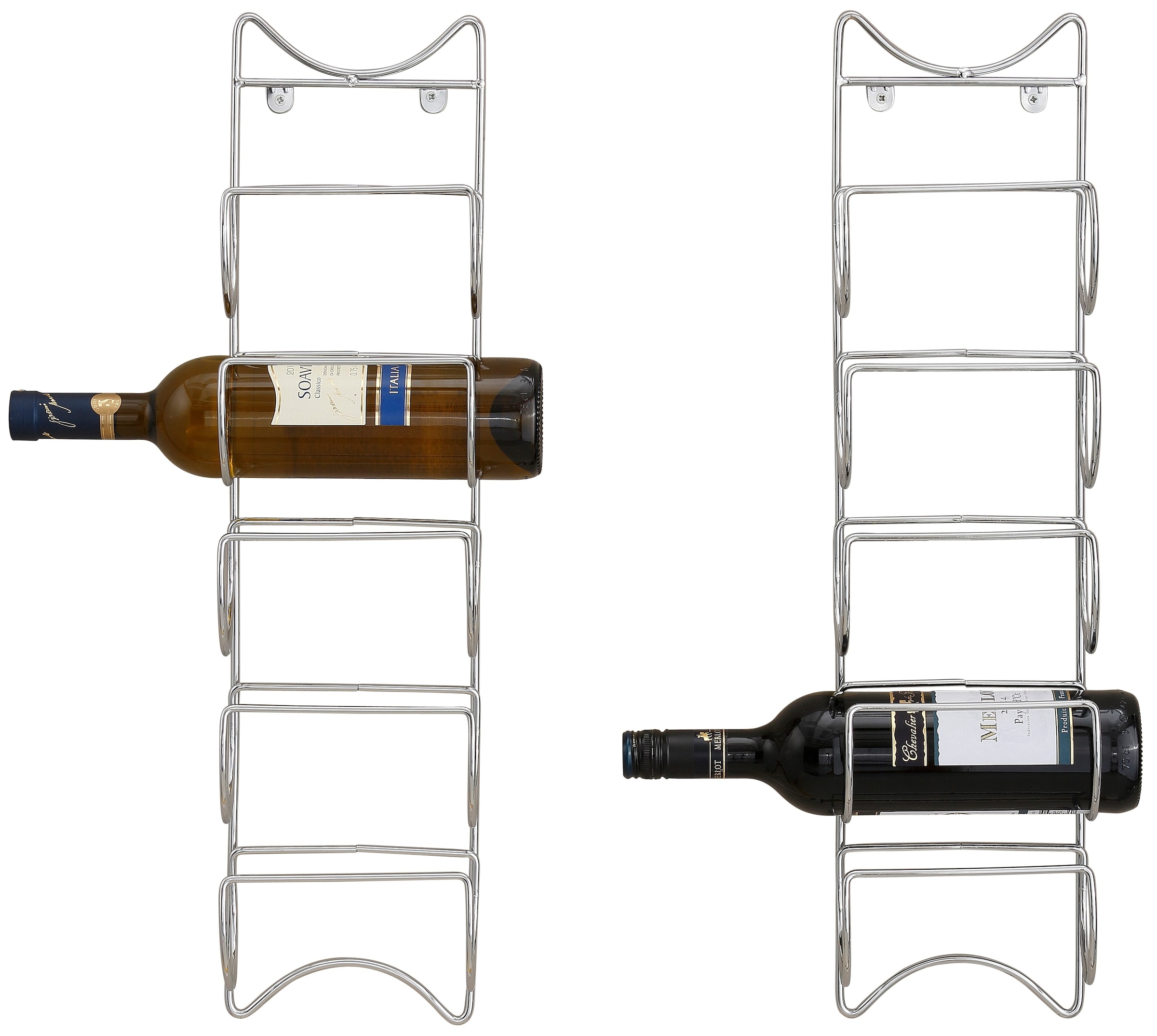 Zeller Present Flaschenregal, (Set, 2 St.), aus hochwertig verchromtem Metall gefertigt