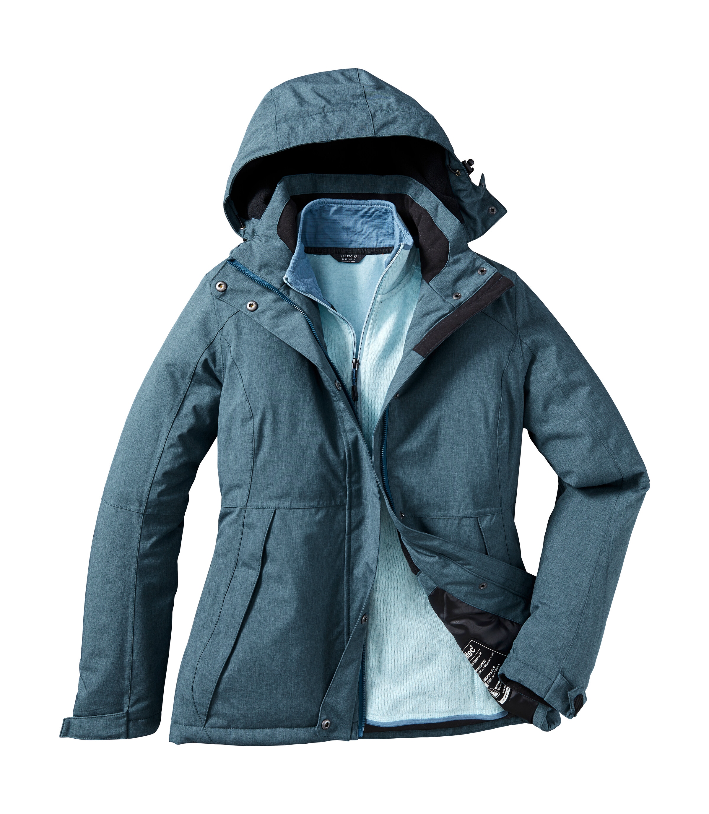 Killtec Outdoorjacke »KOW 37 WMN JCKT«, Wasserdichte Damen Funktionsjacke mit abnehmbarer Kapuze