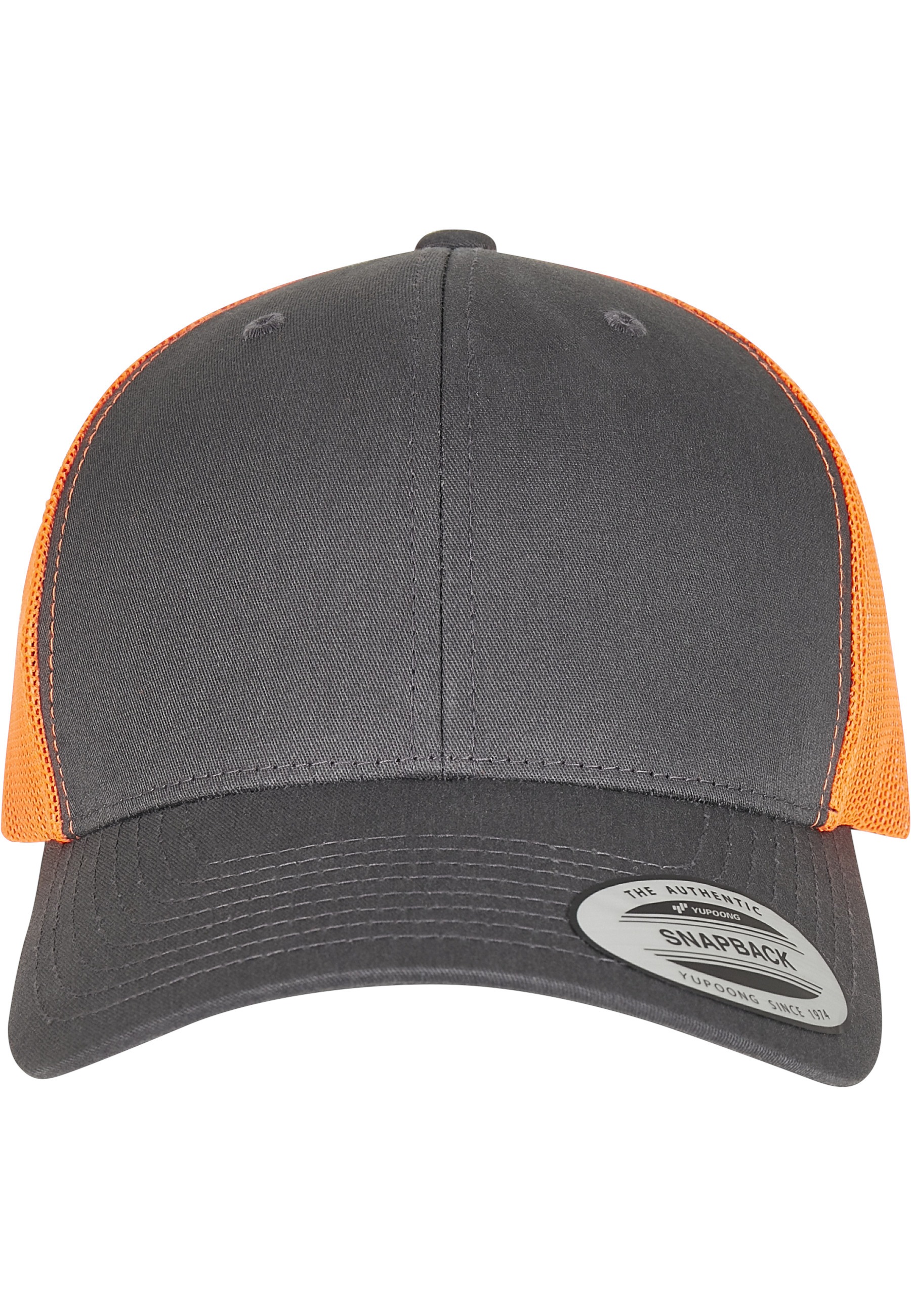 FLEXFIT Flex Cap "Flexfit Unisex Retro Trucker 2-Tone"charcoal, neonorange, 60% Baumwolle, 40% Polyester, Caps