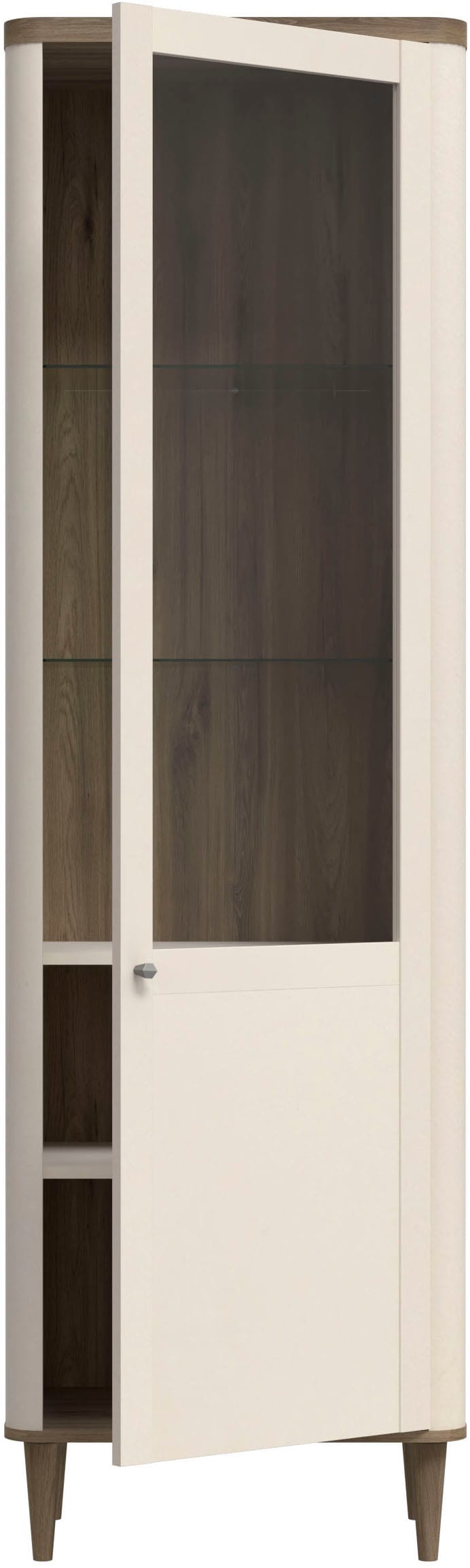 FORTE Vitrine, B/H/T 60,4/200,5/41,2 cm, Echtholzfüße