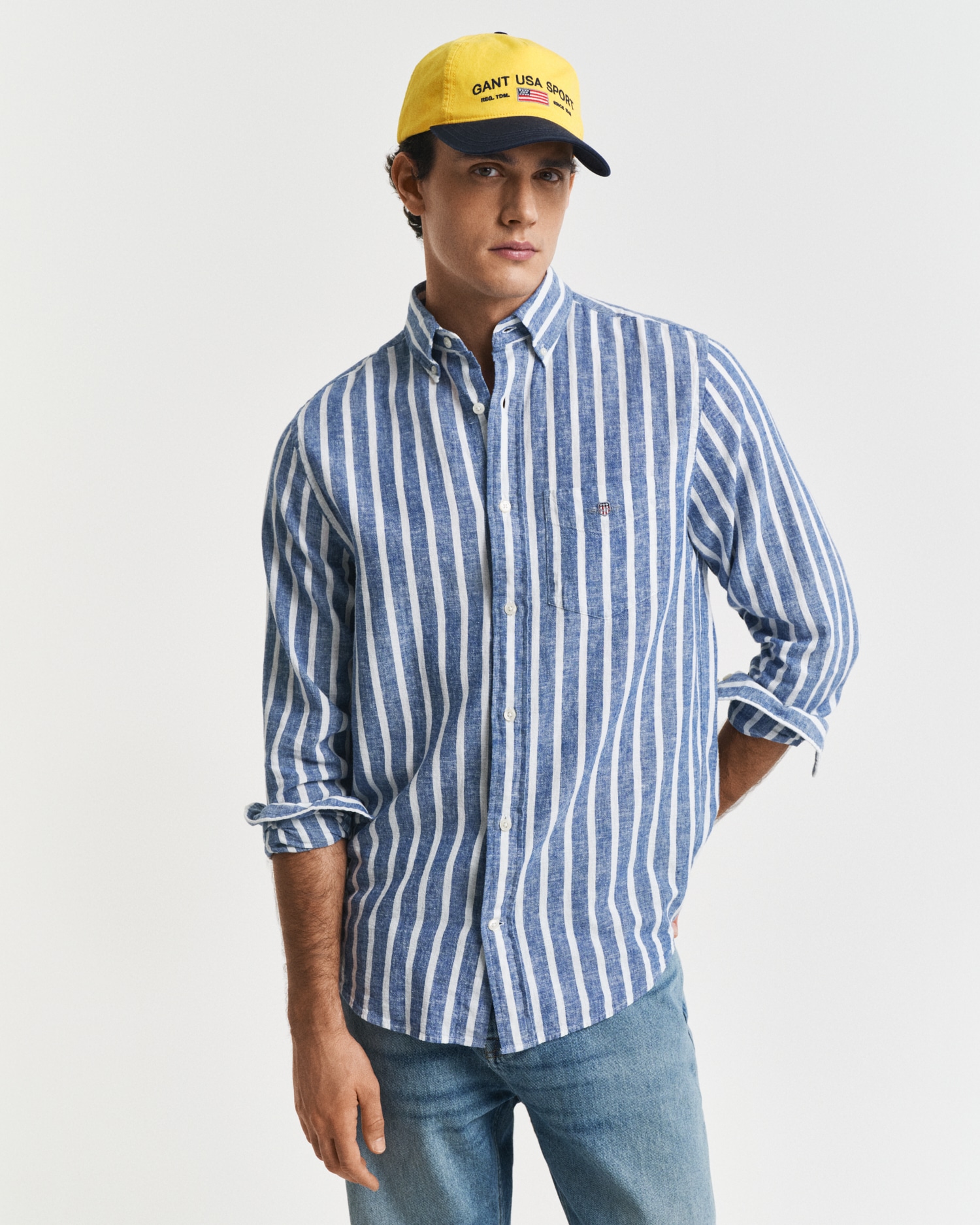 Gant Langarmhemd "REG COTTON/LINEN STRIPED SHIRT" Streifen, luftig, Leinen günstig online kaufen