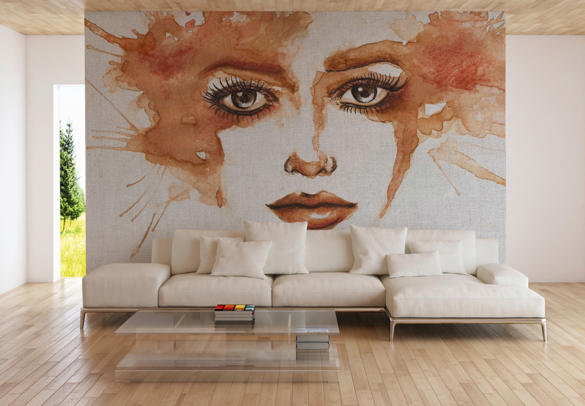 living walls Fototapete »ARTist Watercolour Face«, Vlies, Wand, Schräge