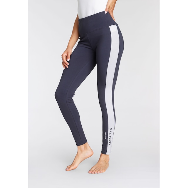 und H.I.S Seitenstreifen BAUR weißem bestellen | Logodruck Leggings, mit