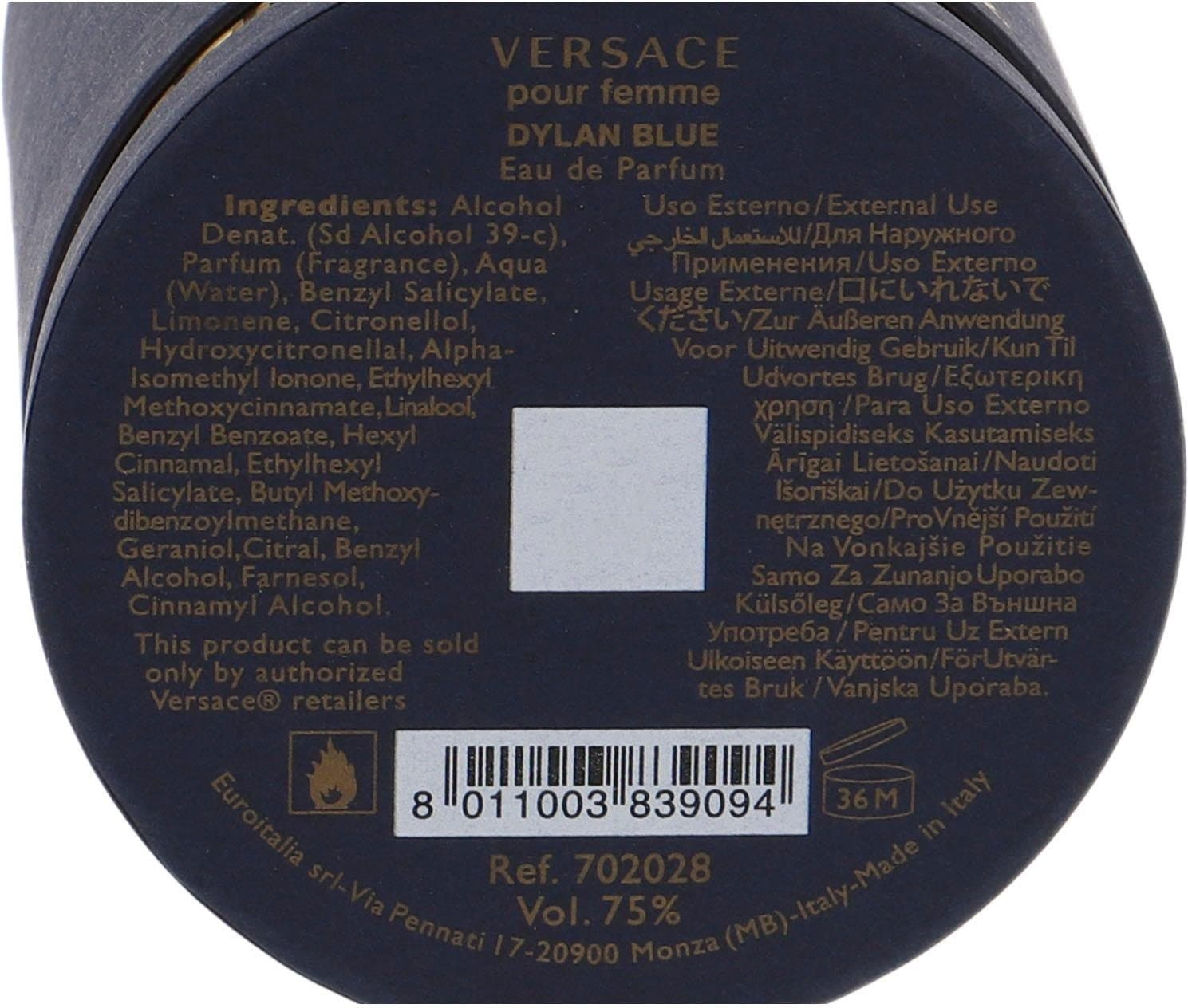 Versace Eau de Parfum »Dylan Blue Pour Femme«, mit holzig-fruchtiger Note