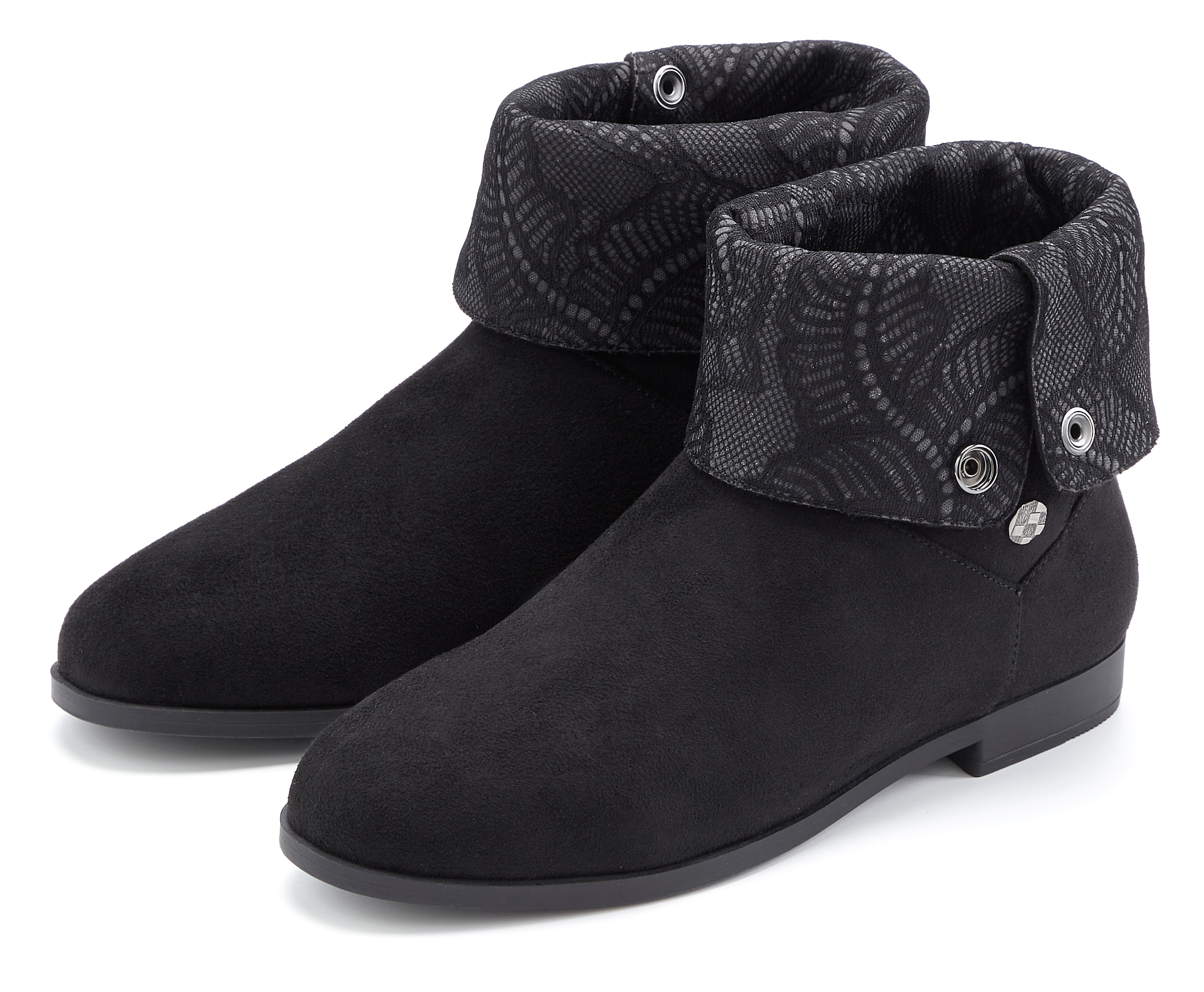 LASCANA Stiefelette mit Knöpfen zum individuellen Verstellen VEGAN