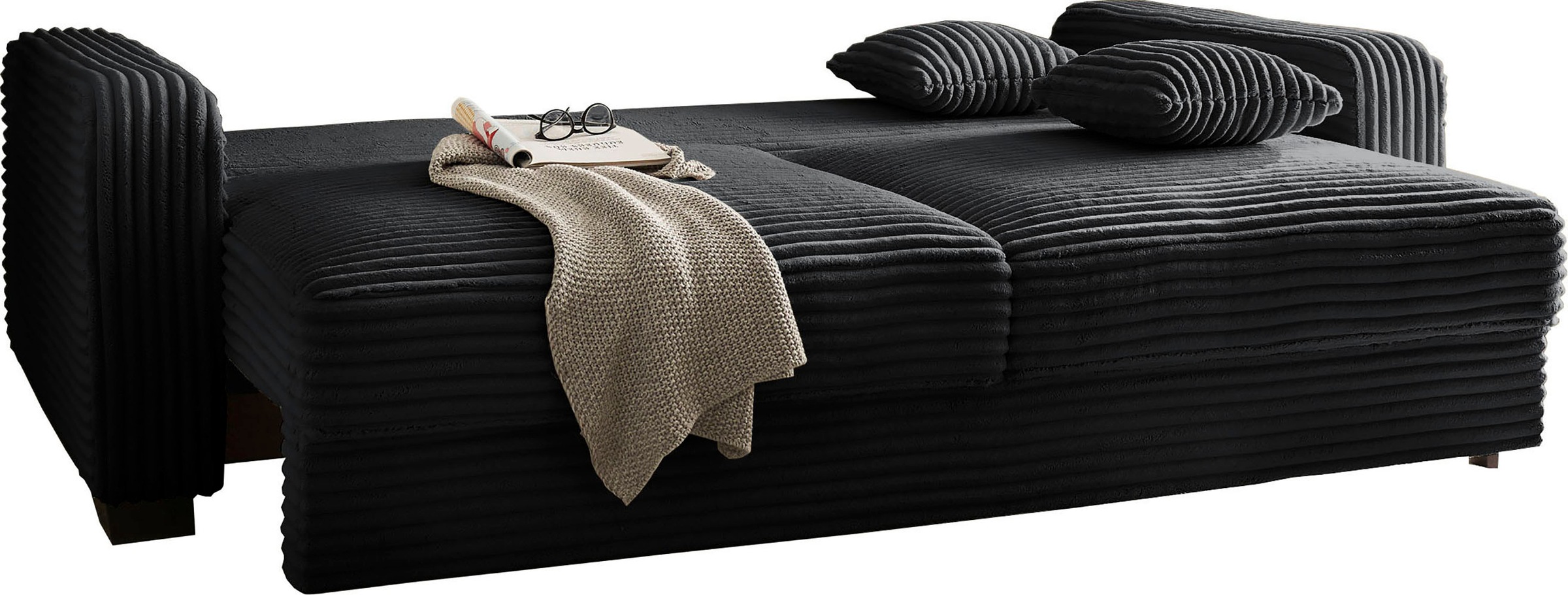 ED EXCITING DESIGN Schlafsofa »Carrara«, mit Bettkasten & 2 Zierkissen
