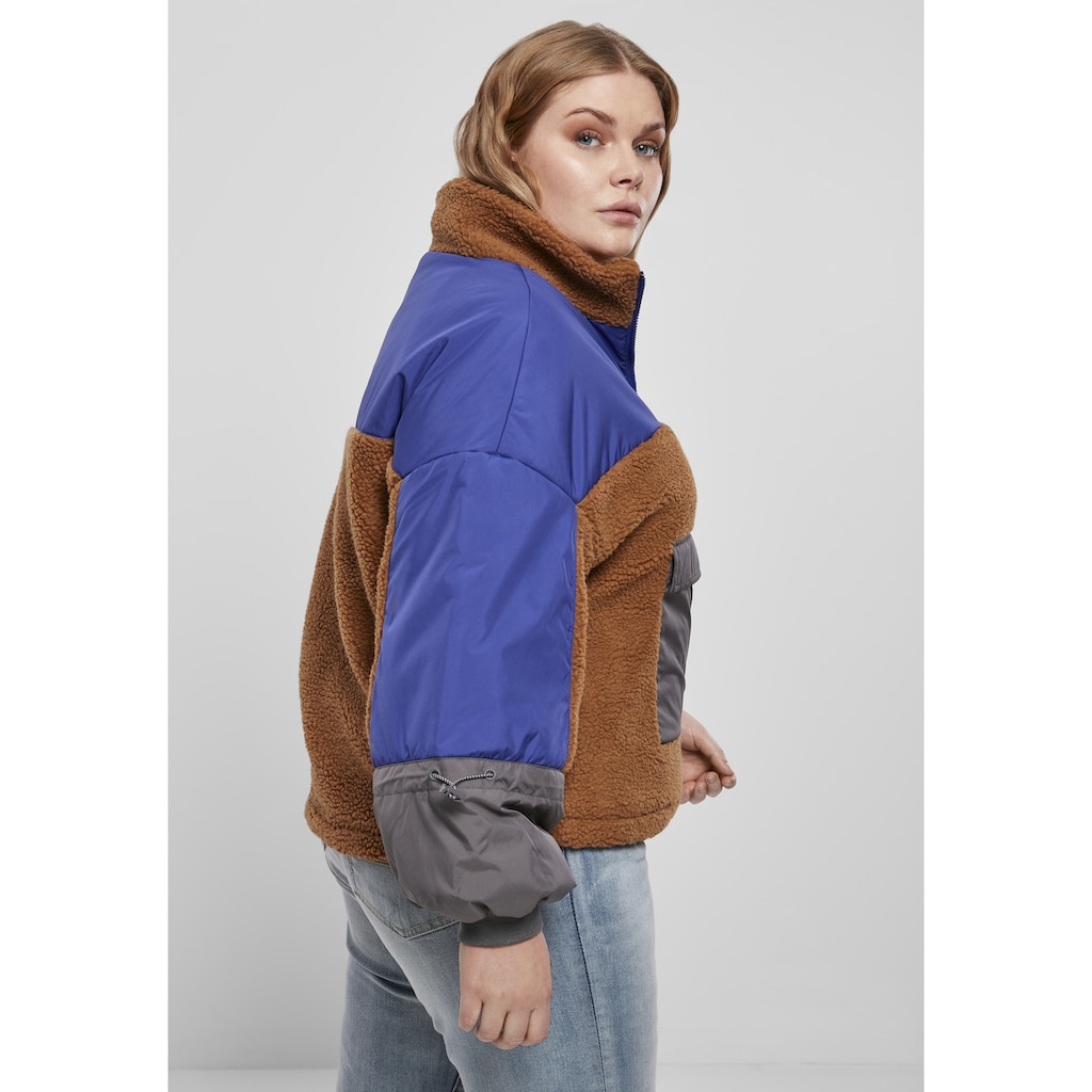 URBAN CLASSICS Outdoorjacke »Damen Ladies Sherpa 3-Tone Pull Over Jacket«, (1 St.), ohne Kapuze