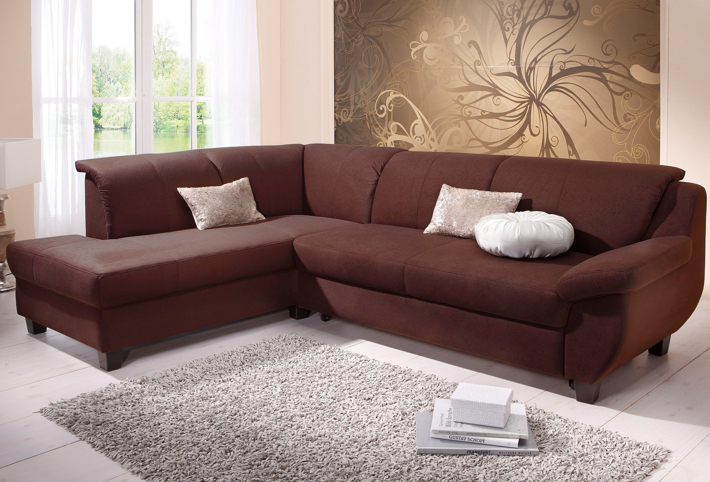 Home affaire Ecksofa »Yesterday zeitlos und elegant, bequeme Armlehnen, L-Form« wahlweise mit Bettfunktion, auch in Cord