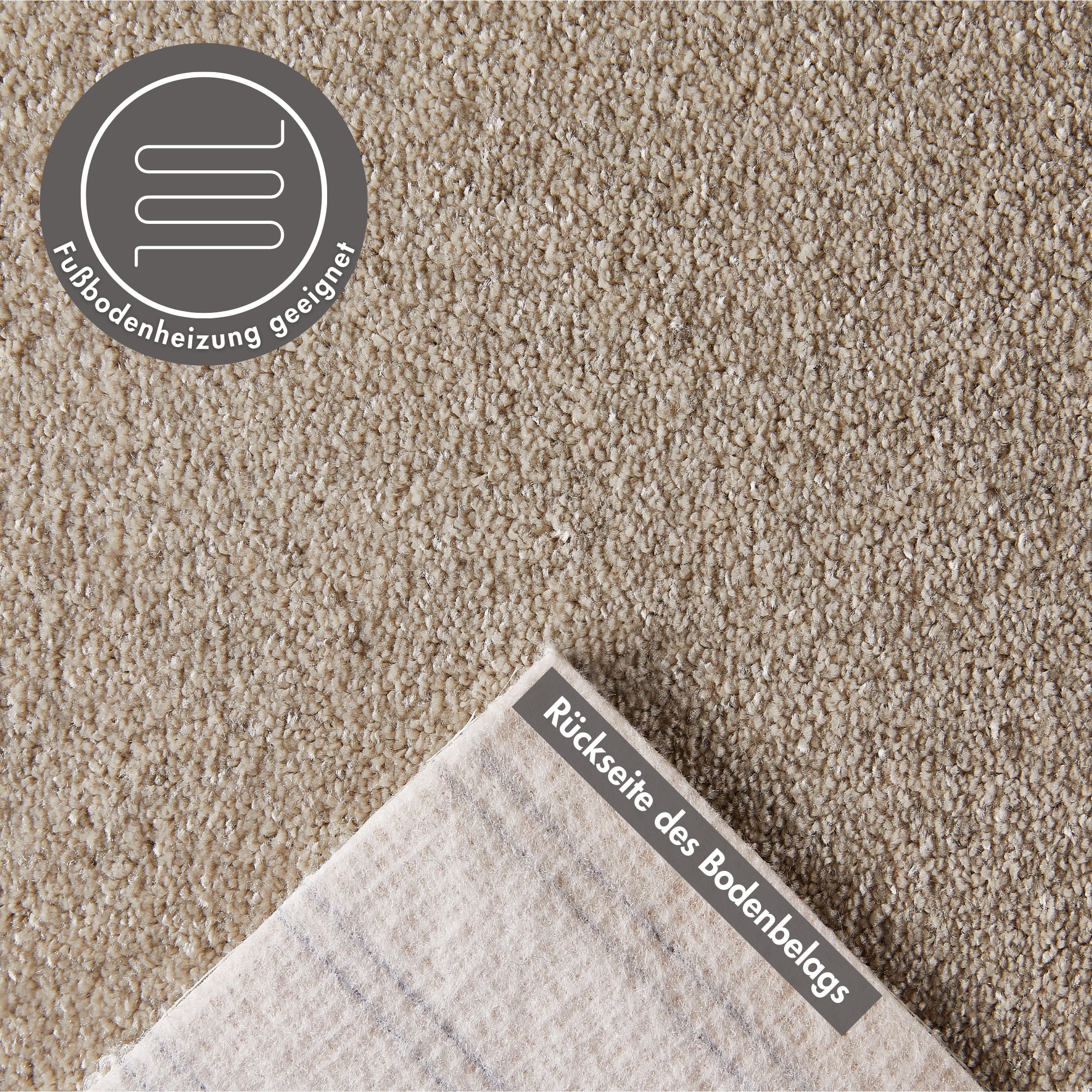 Andiamo Teppichboden »Veronay, Velours, Made in Belgium«, rechteckig, 6 mm Höhe, Uni Farben, Breite 400 cm oder 500 cm, strapazierfähig, pflegeleicht