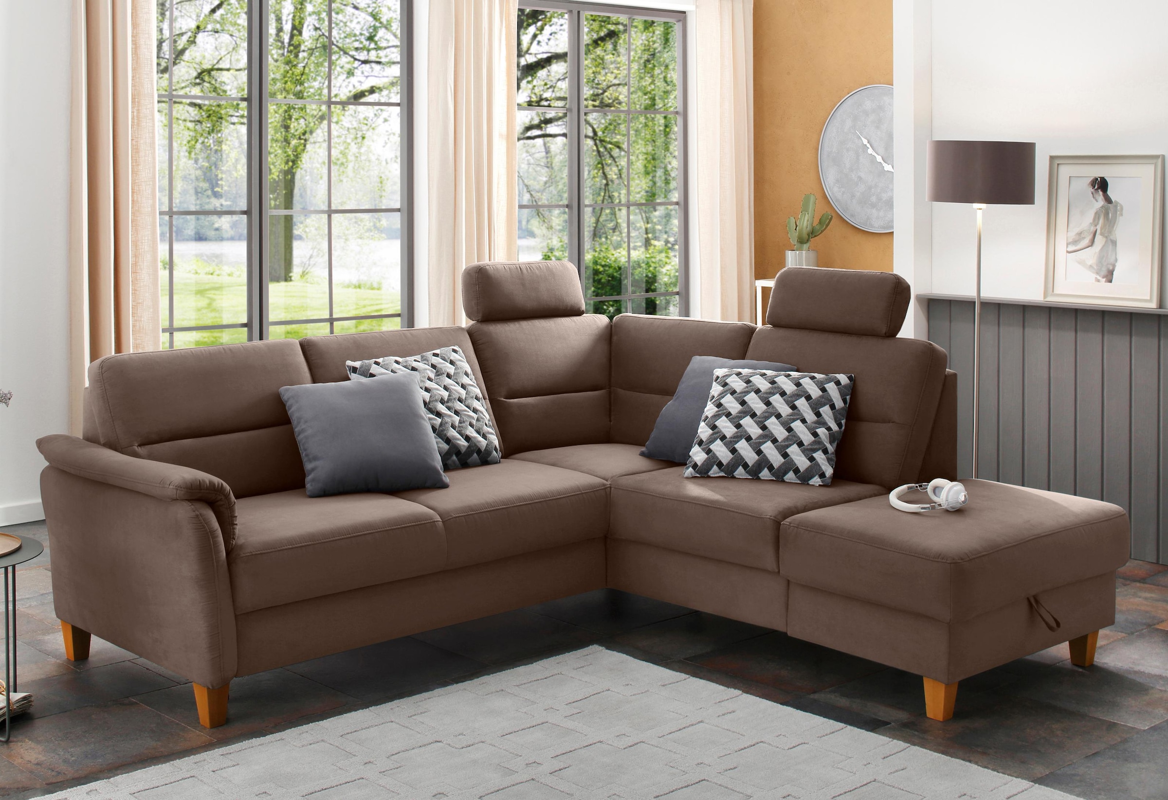 Home affaire Ecksofa "Palmera L-Form, B: 236 cm" optional Bettfunktion & Be günstig online kaufen