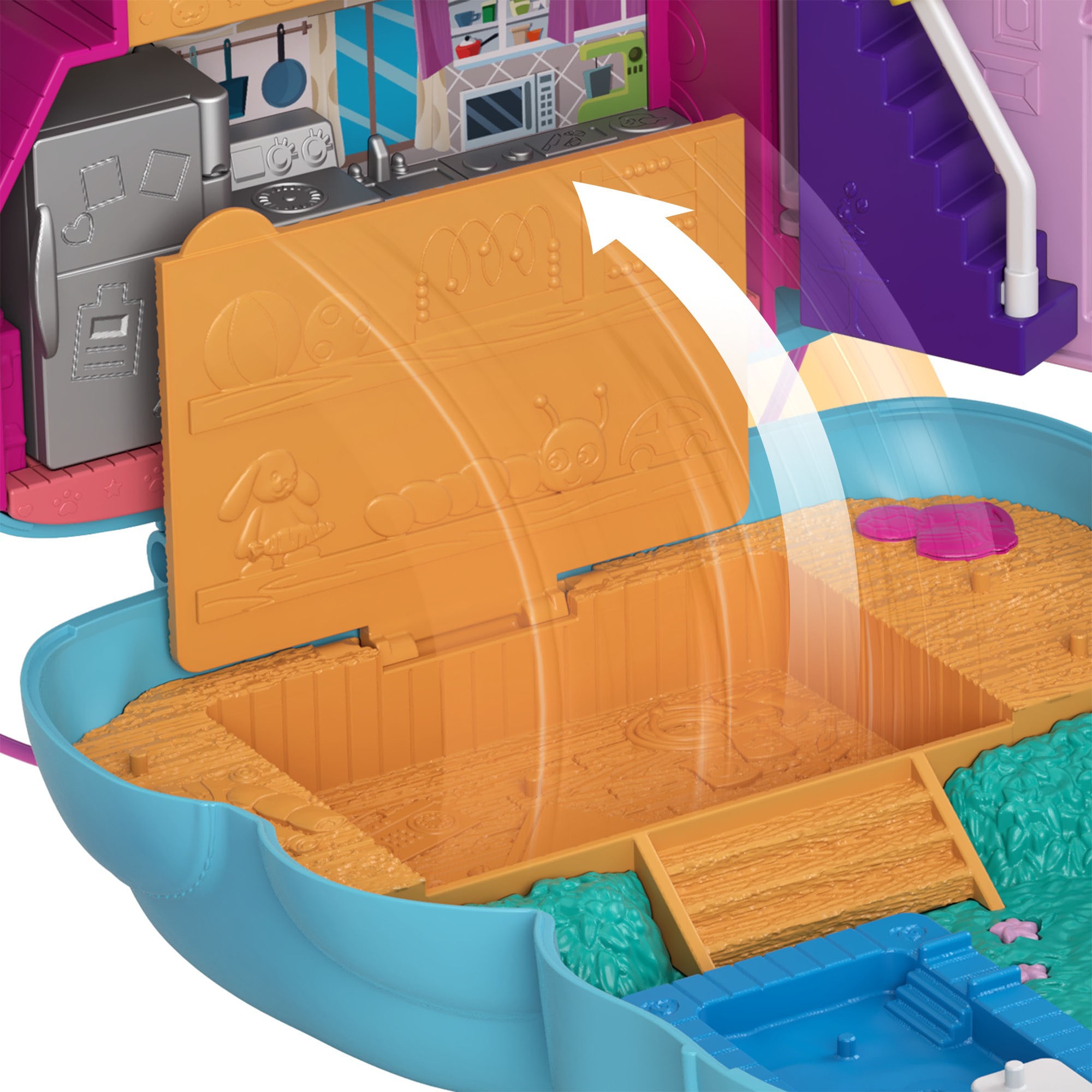 Polly Pocket Spielwelt »Sleepover Teddybär-Tasche«, mit 2 Figuren und Zubehör