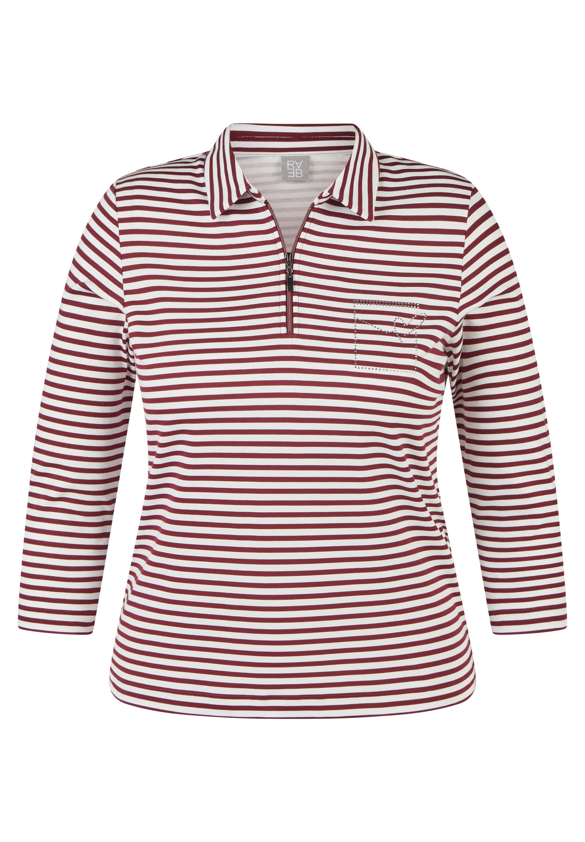 Rabe 3/4-Arm-Shirt mit Hemdkragen und Reißverschluss