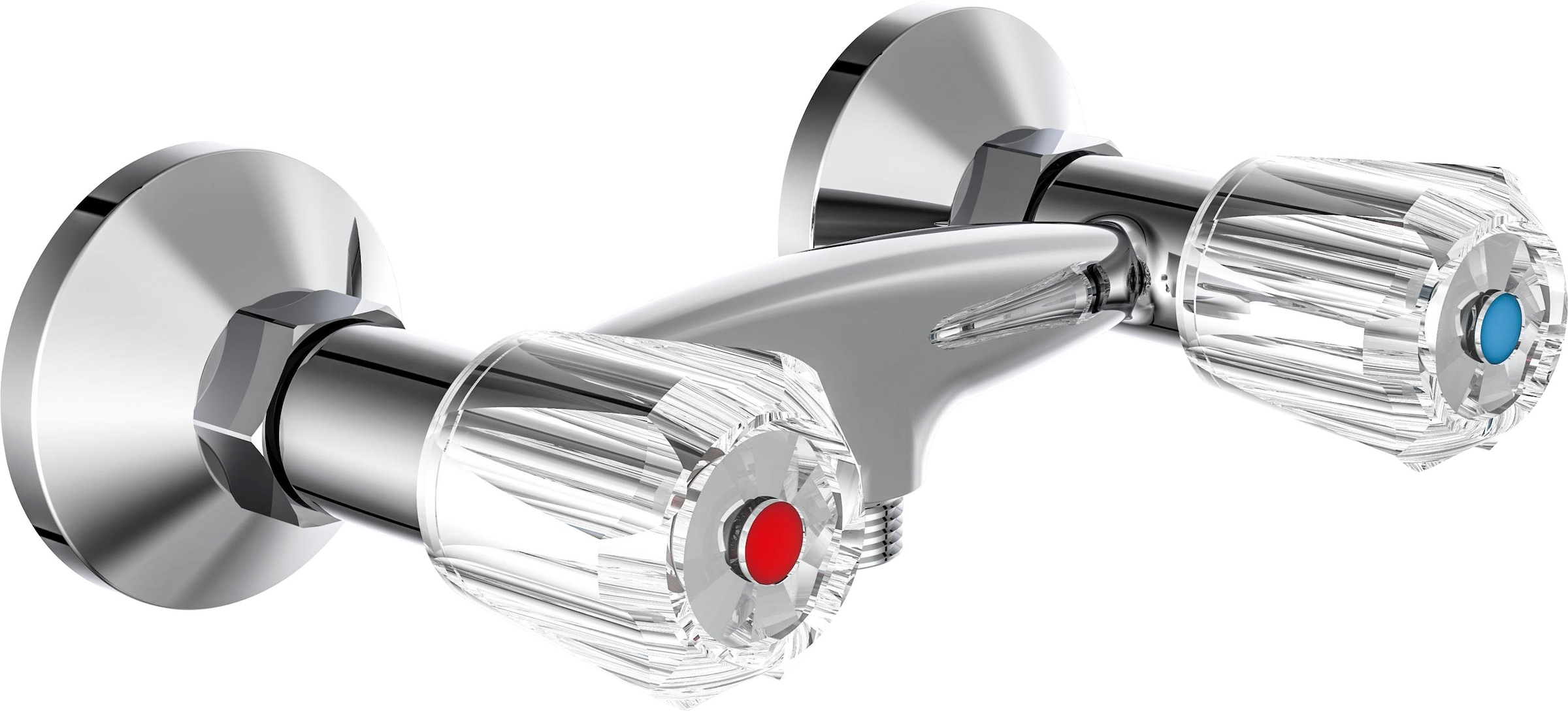 Duscharmatur »Savino«, Wasserhahn Bad, Zweigriffmischer, Mischbatterie Dusche in Chrom