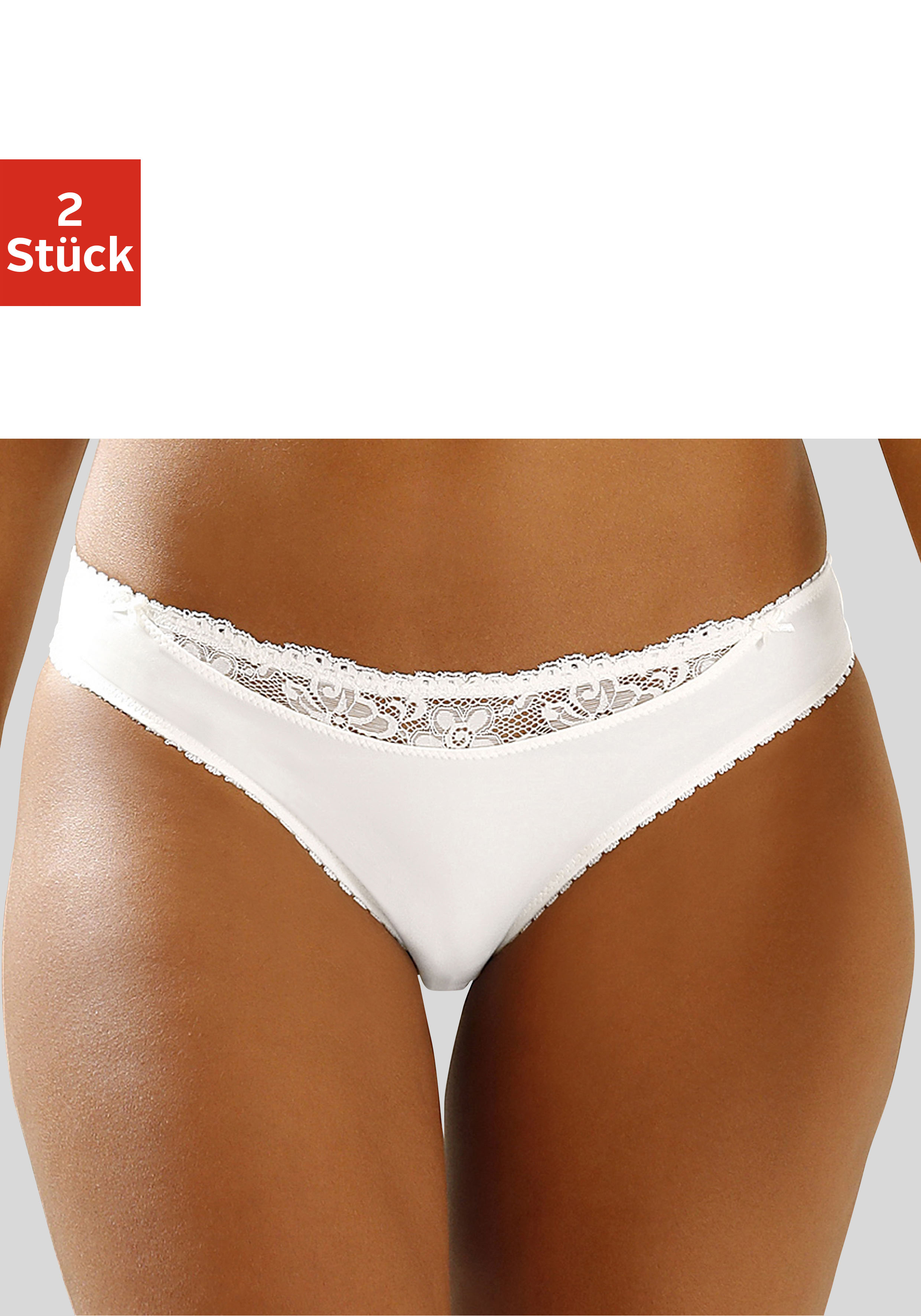 Nuance by Lascana Slip "mit Spitzeneinsatz vorne" Packung, als Dessous-Set kombinierbar, Dessous