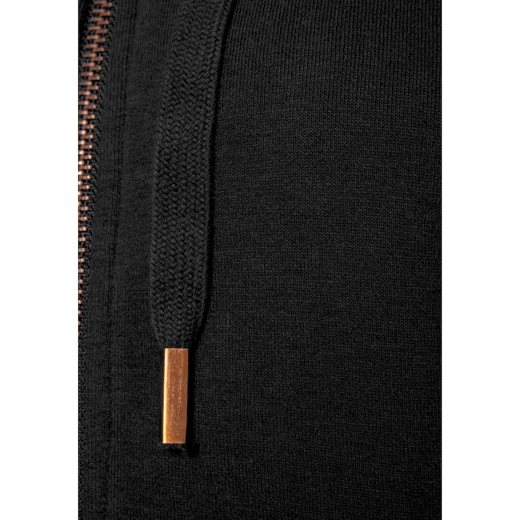 Bench. Loungewear Sweatjacke, mit Taschen und Zipper, Loungeanzug