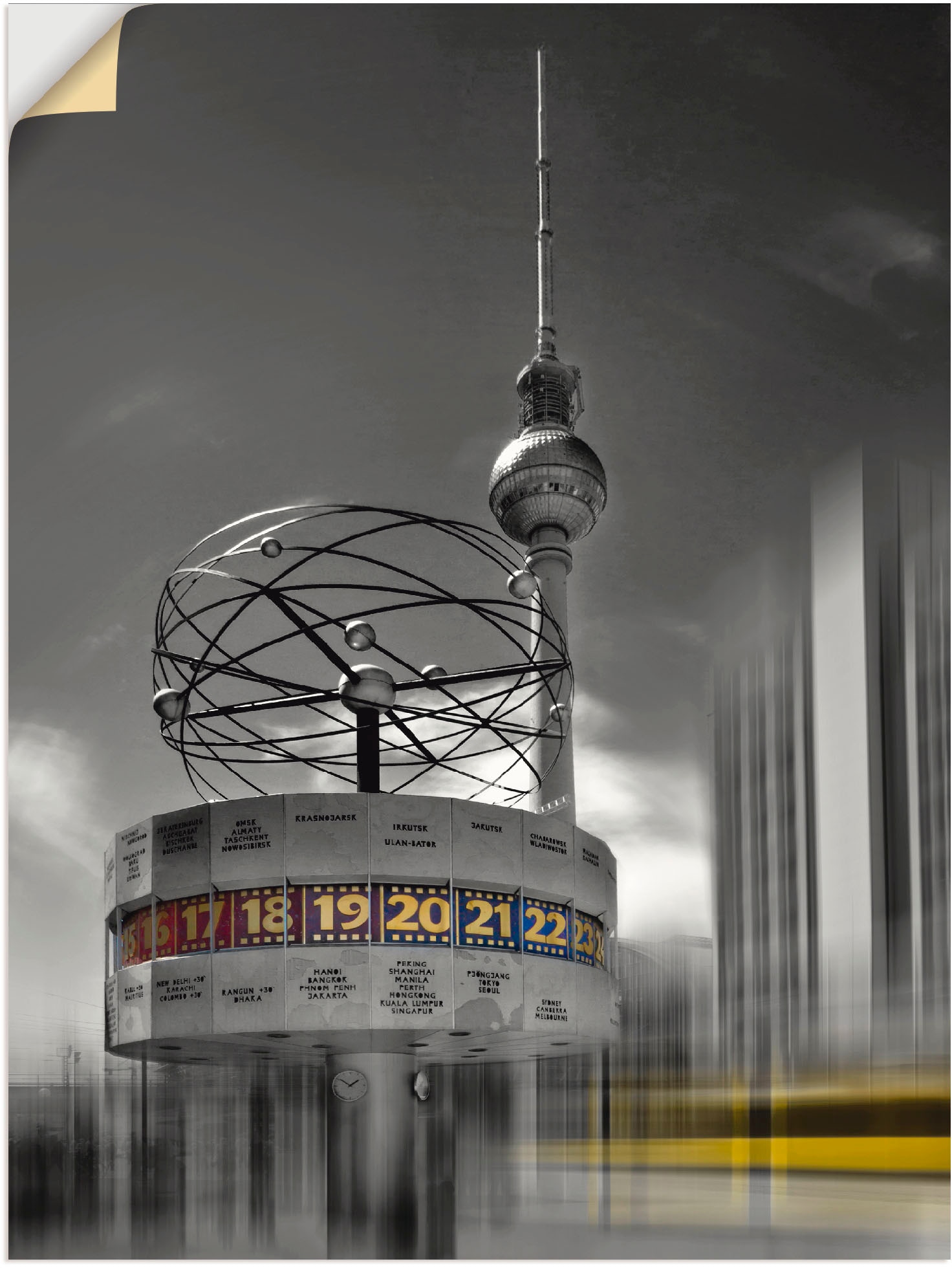 Artland Wandbild »Dynamische-Kunst Berlin Alexanderplatz«, Gebäude, (1 St.), als Leinwandbild, Poster in verschied. Größen