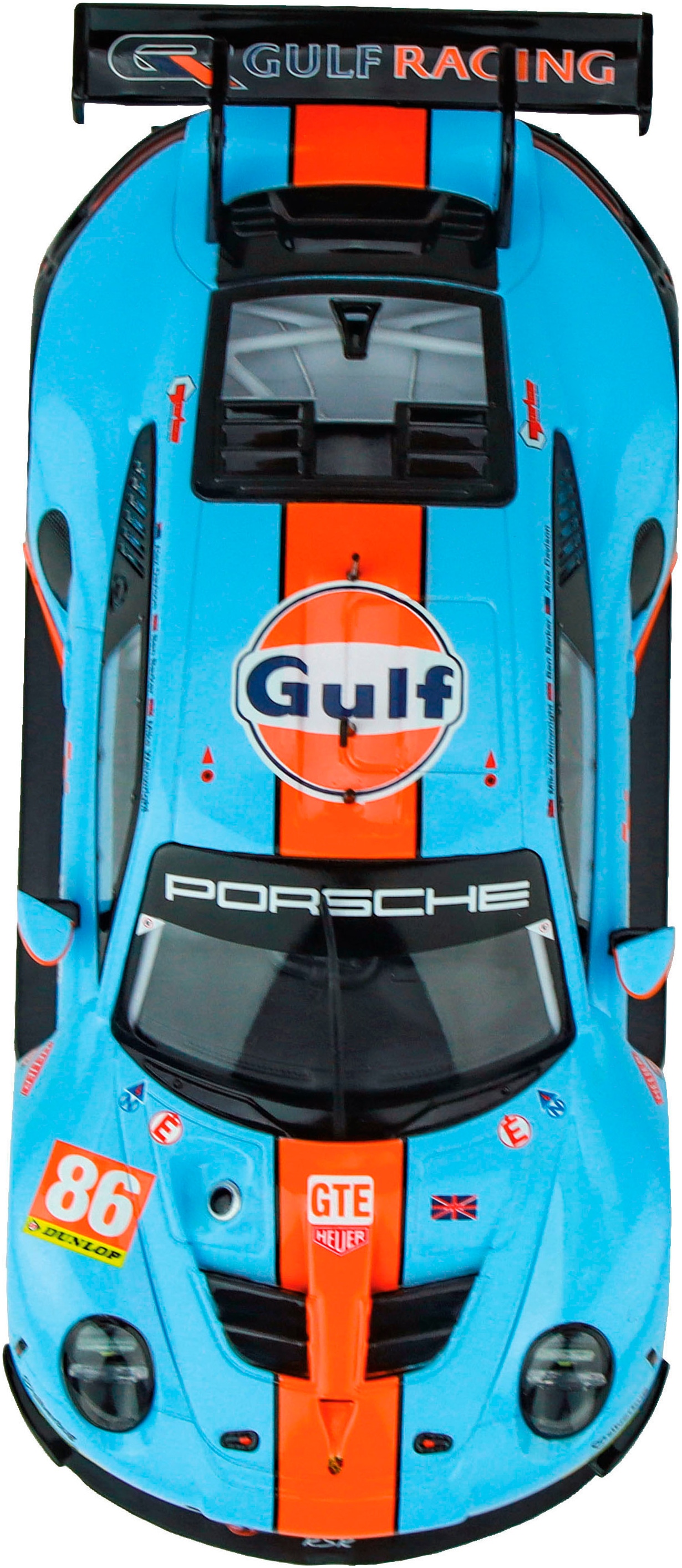 Carrera® Rennbahn-Auto »Porsche 911 RSR "Gulf Racing, Mike Wainwright, No.86"«, Silverstone 2018; mit Lichteffekt