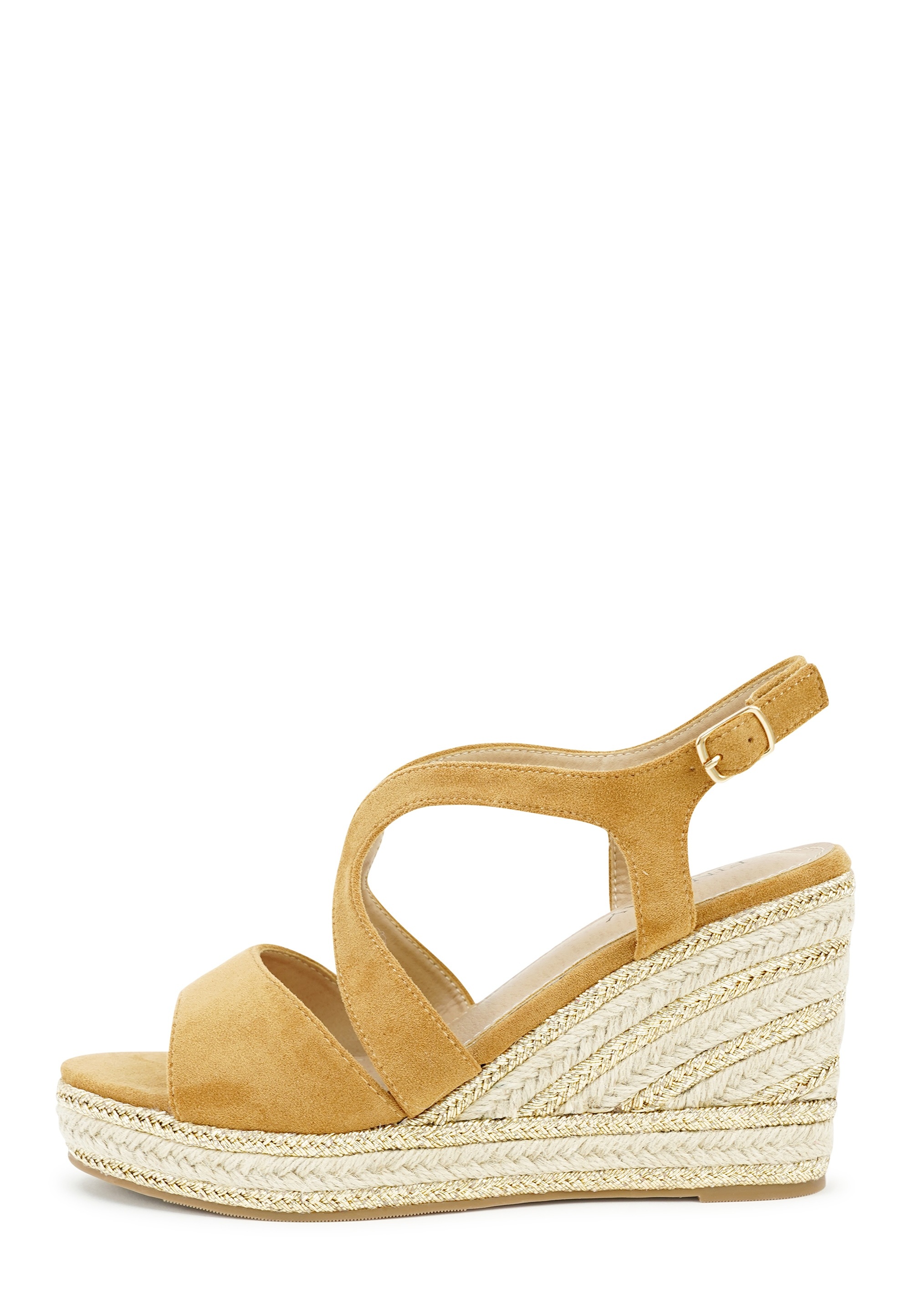 Findlay Sandale »LYTA«  mit Keilabsatz mit geflochtenen goldfarbenen Fäden