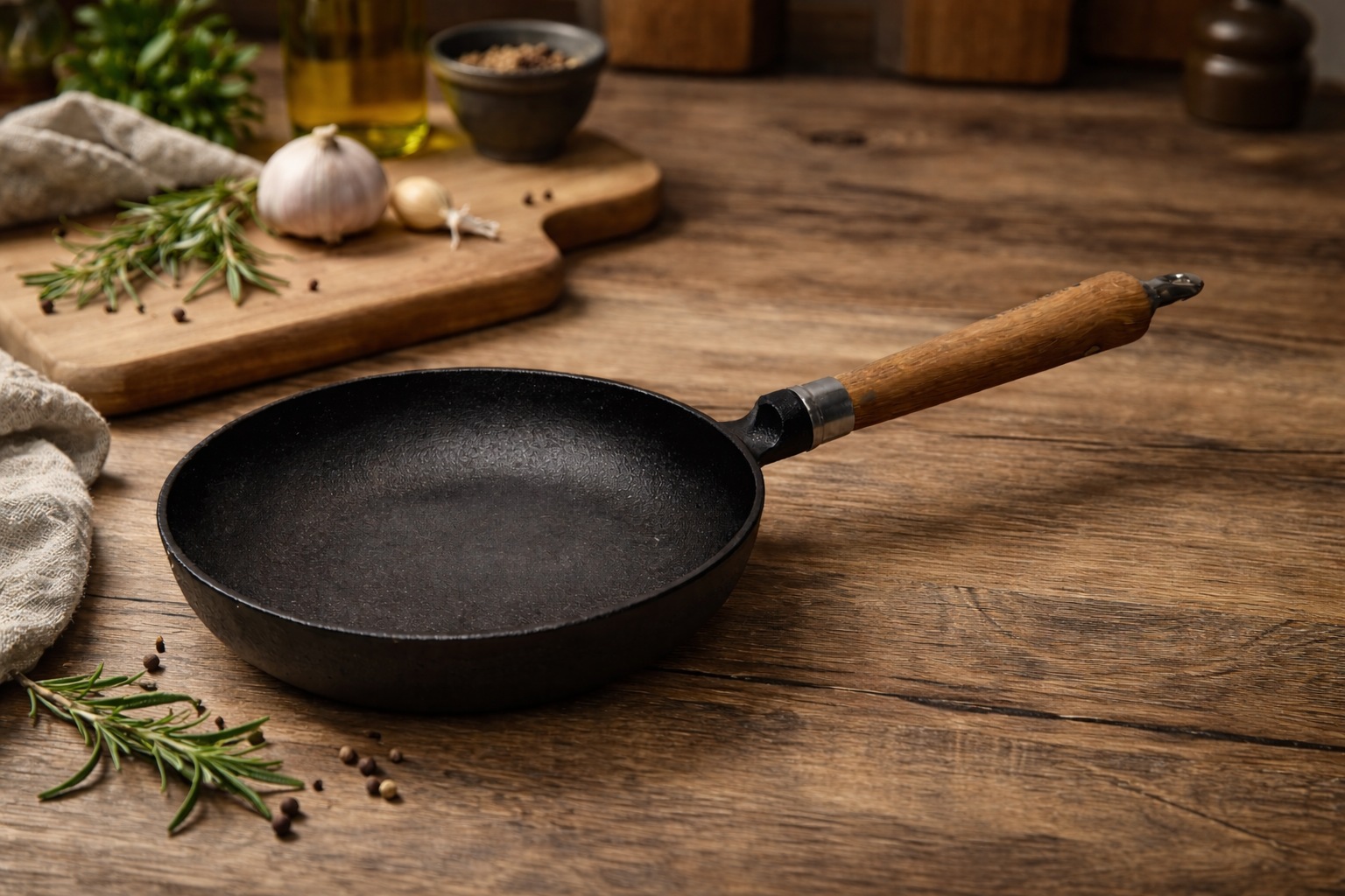 Ronneby Bruk Bratpfanne »Maestro, hoch, Ø 20 cm, mit Holzgriff« Gusseisen 1 tlg.