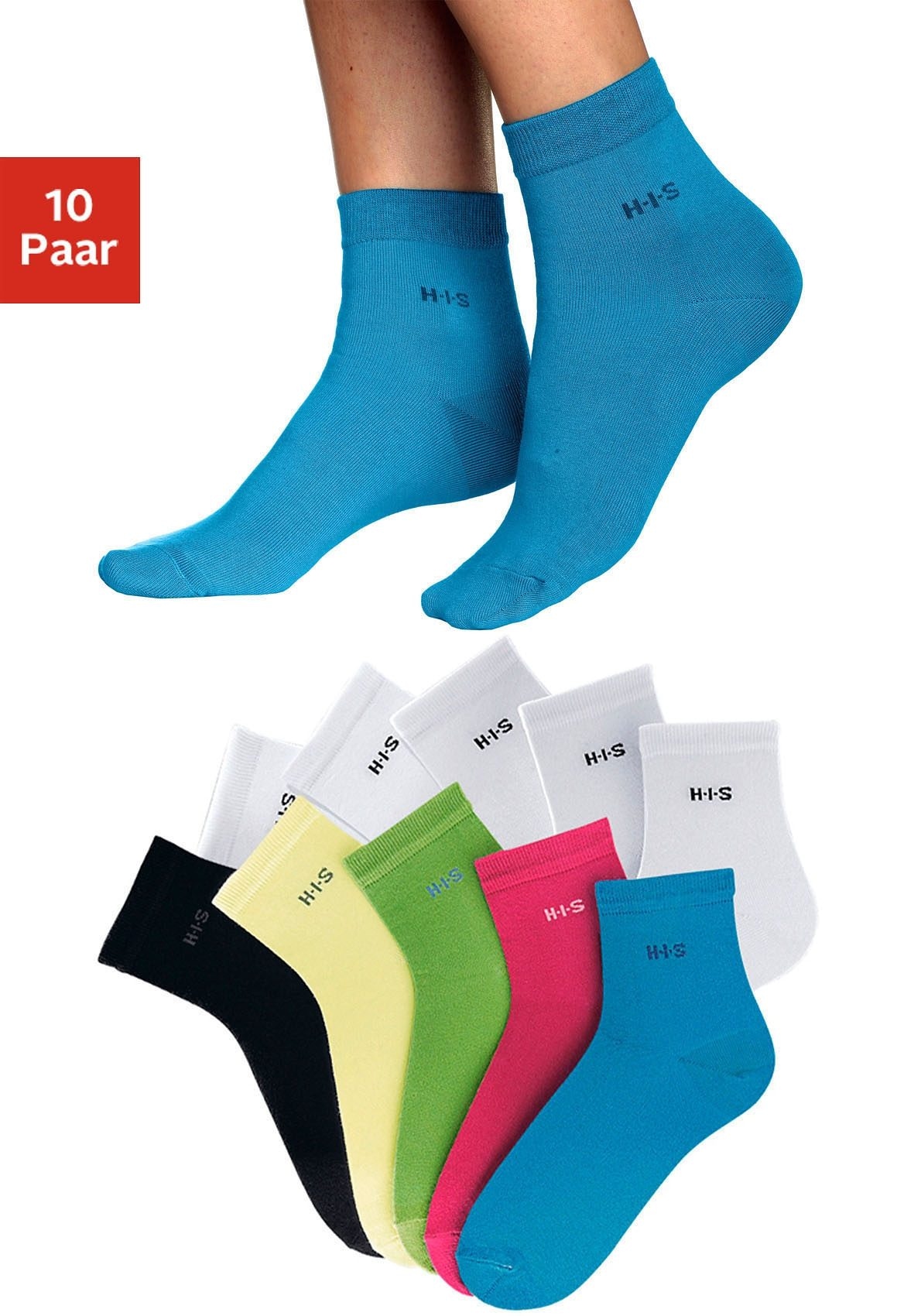 (Set, Qualität atmungsaktiver leichter Kurzsocken, Paar), | H.I.S aus 10 BAUR