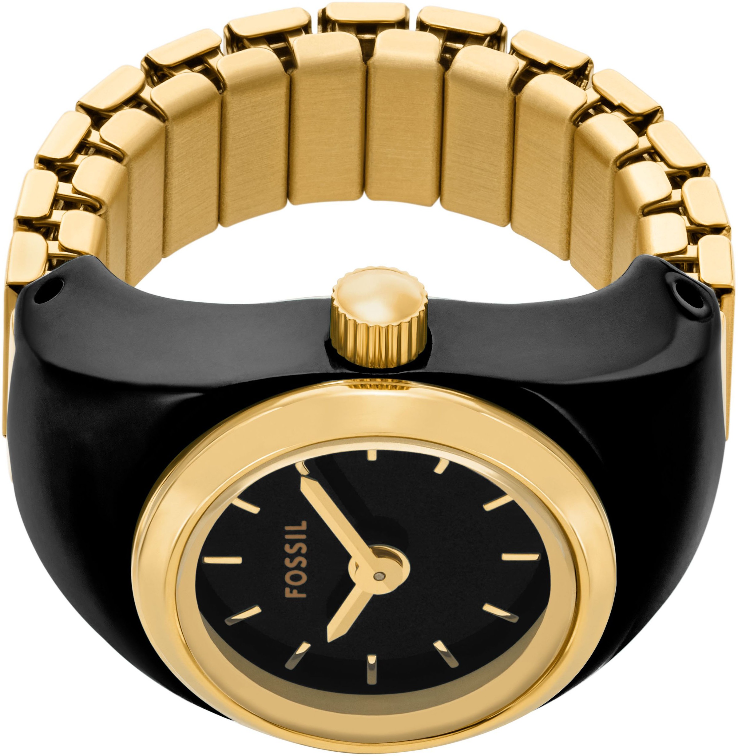 Fossil Uhrenring »WATCH RING«, Armbanduhr, Damenuhr, Edelstahlarmband, analog