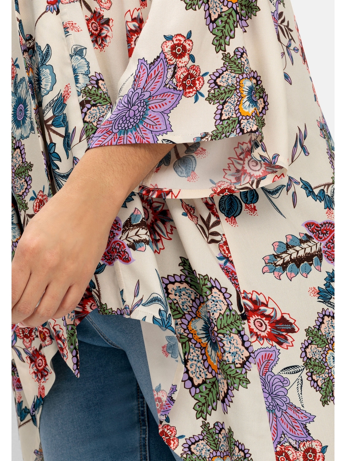 sheego by Joe Browns Longbluse »Große Größen«, im Kimono-Stil, mit Blumendruck